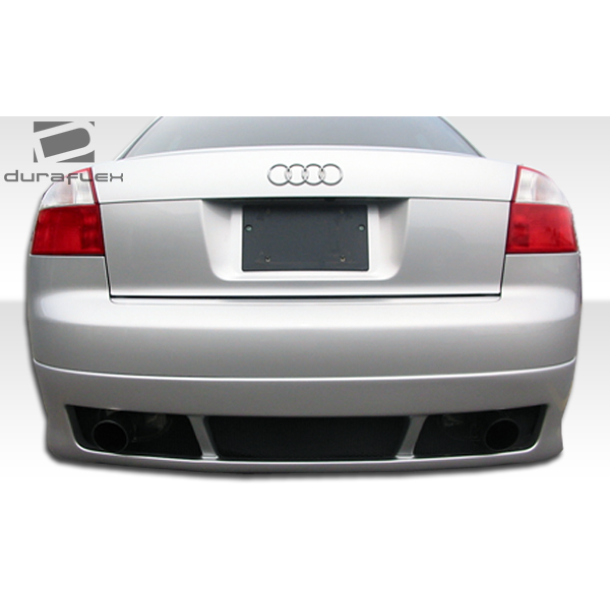 Modify your Audi A4 2002 with our Exterior/Rear Bumpers or Lips - View from a straight rear angle