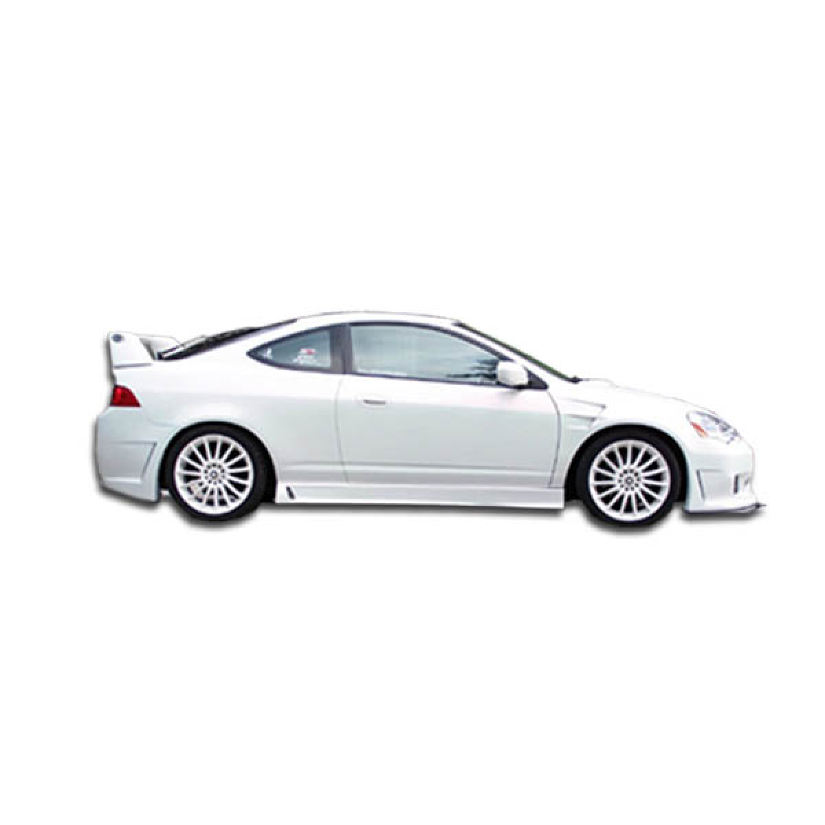 Modify your Acura RSX 2002 with our Exterior/Side Skirts - Side profile angle view of the vehicle