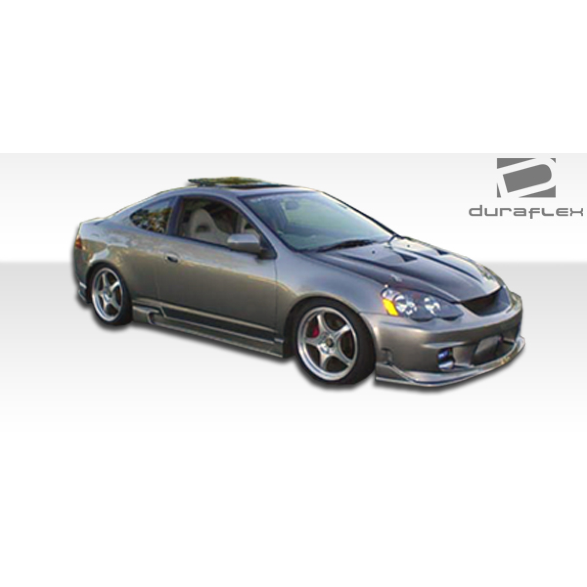 Modify your Acura RSX 2002 with our Exterior/Complete Body Kits - Side angle view of Acura RSX with custom bumper