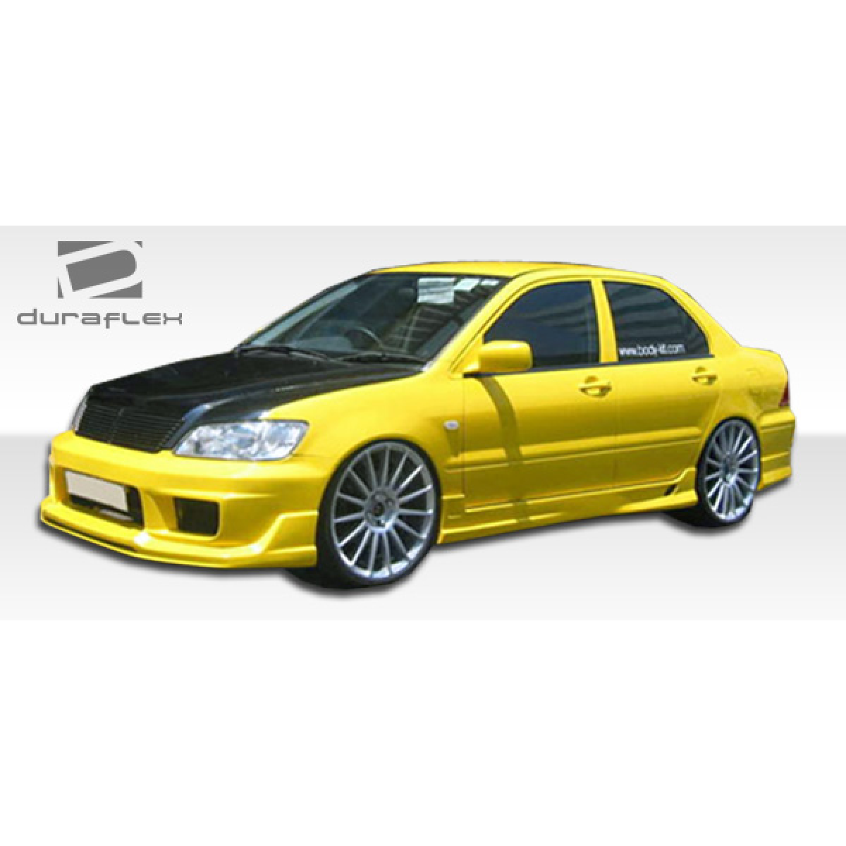 Modify your Mitsubishi Lancer 2002 with our Exterior/Front Bumpers or Lips - Front angle view of the car showing front bumper