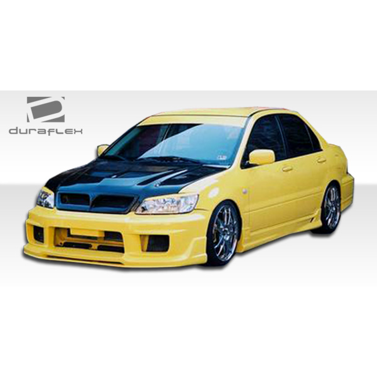 Modify your Mitsubishi Lancer 2002 with our Exterior/Front Bumpers or Lips - Front view at a slight angle from the side