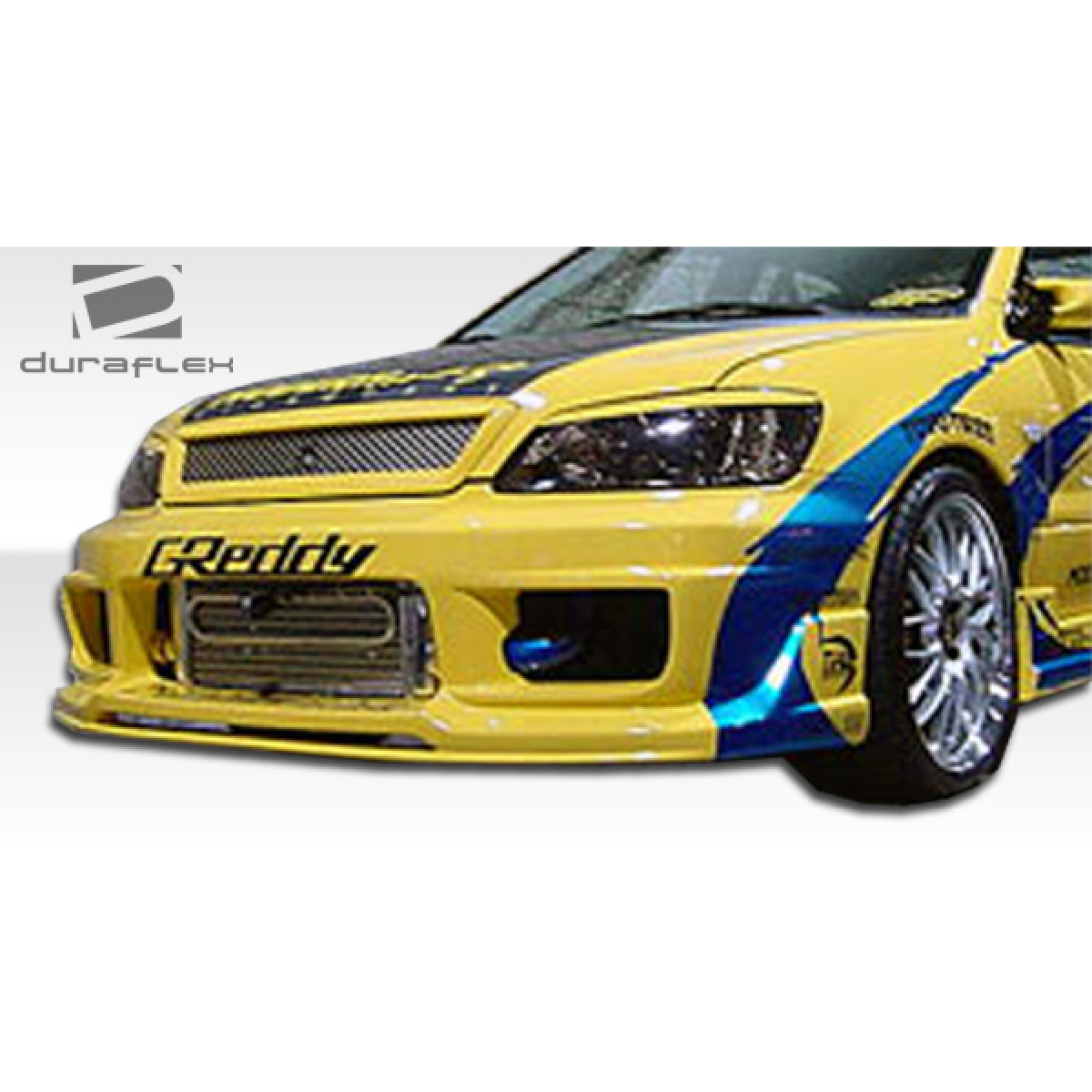 Modify your Mitsubishi Lancer 2002 with our Exterior/Front Bumpers or Lips - Front view of a modified Mitsubishi Lancer