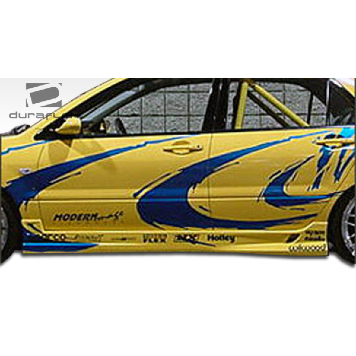 Modify your Mitsubishi Lancer 2002 with our Exterior/Side Skirts - Image shows side view of vehicle with side skirts