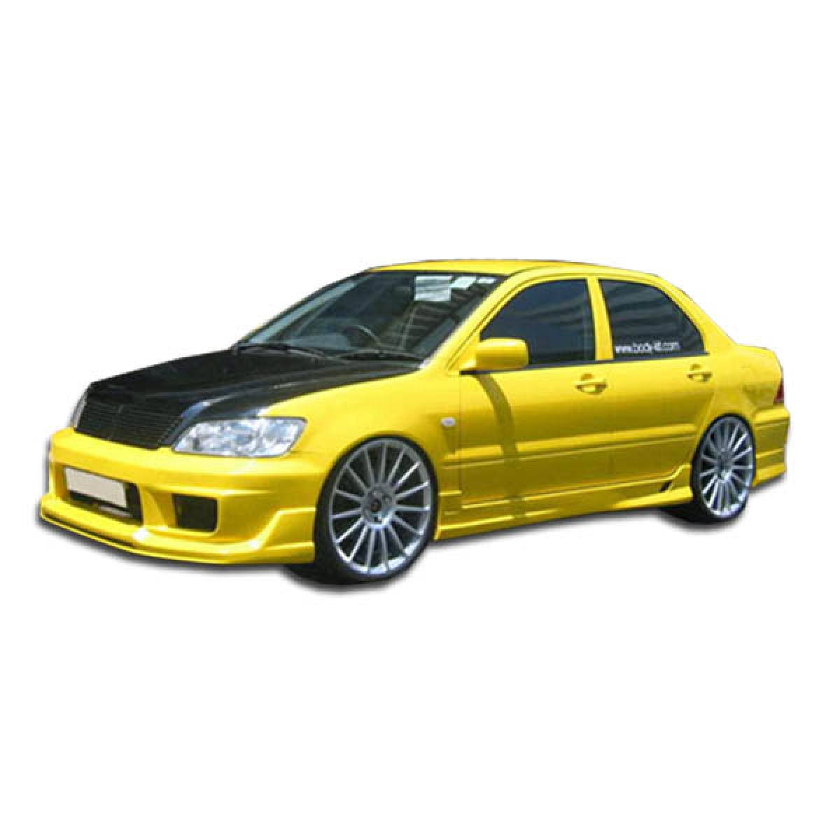 Modify your Mitsubishi Lancer 2002 with our Exterior/Side Skirts - Vehicle is at a side angle view