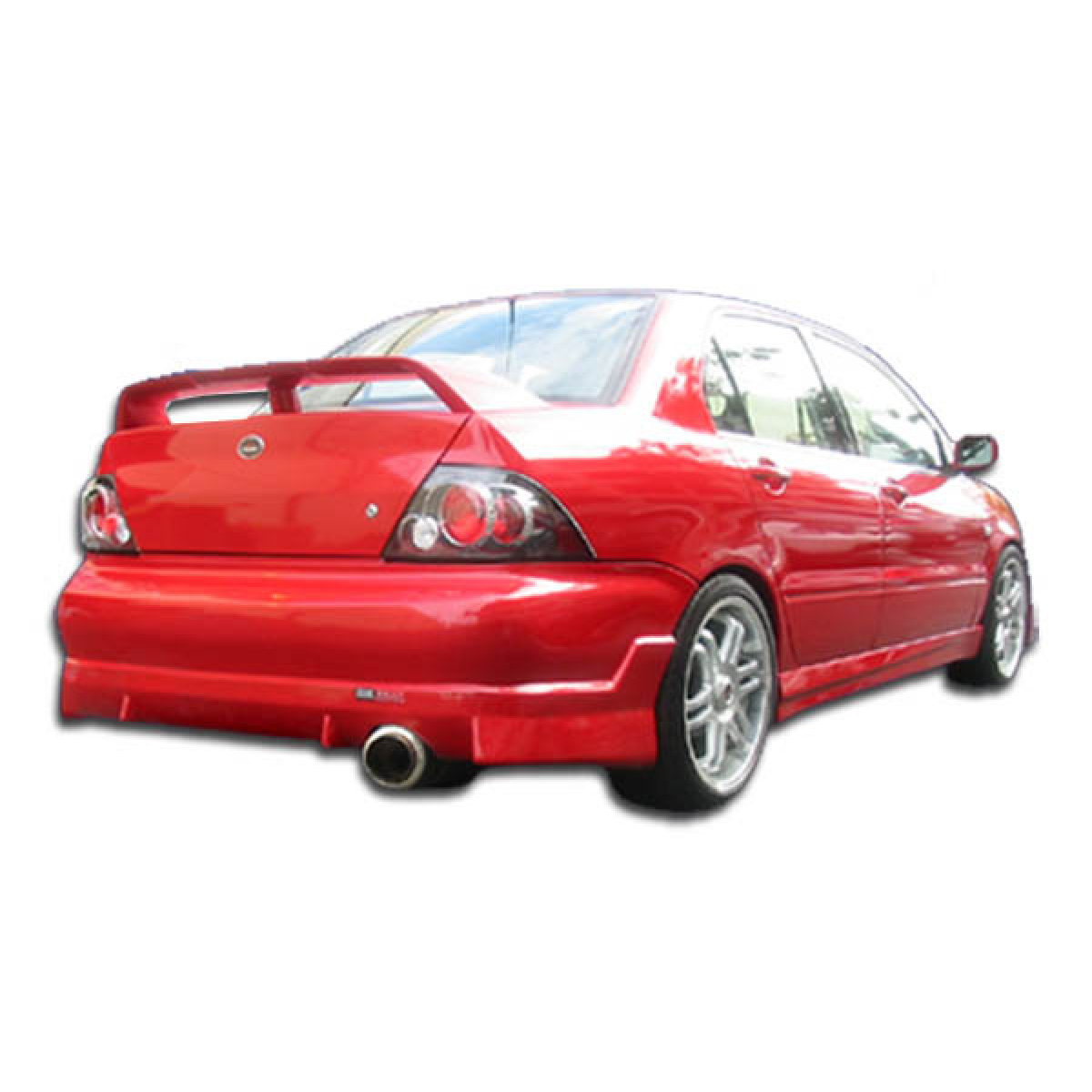 Modify your Mitsubishi Lancer 2002 with our Exterior/Rear Bumpers or Lips - Rear angle view of the Mitsubishi Lancer