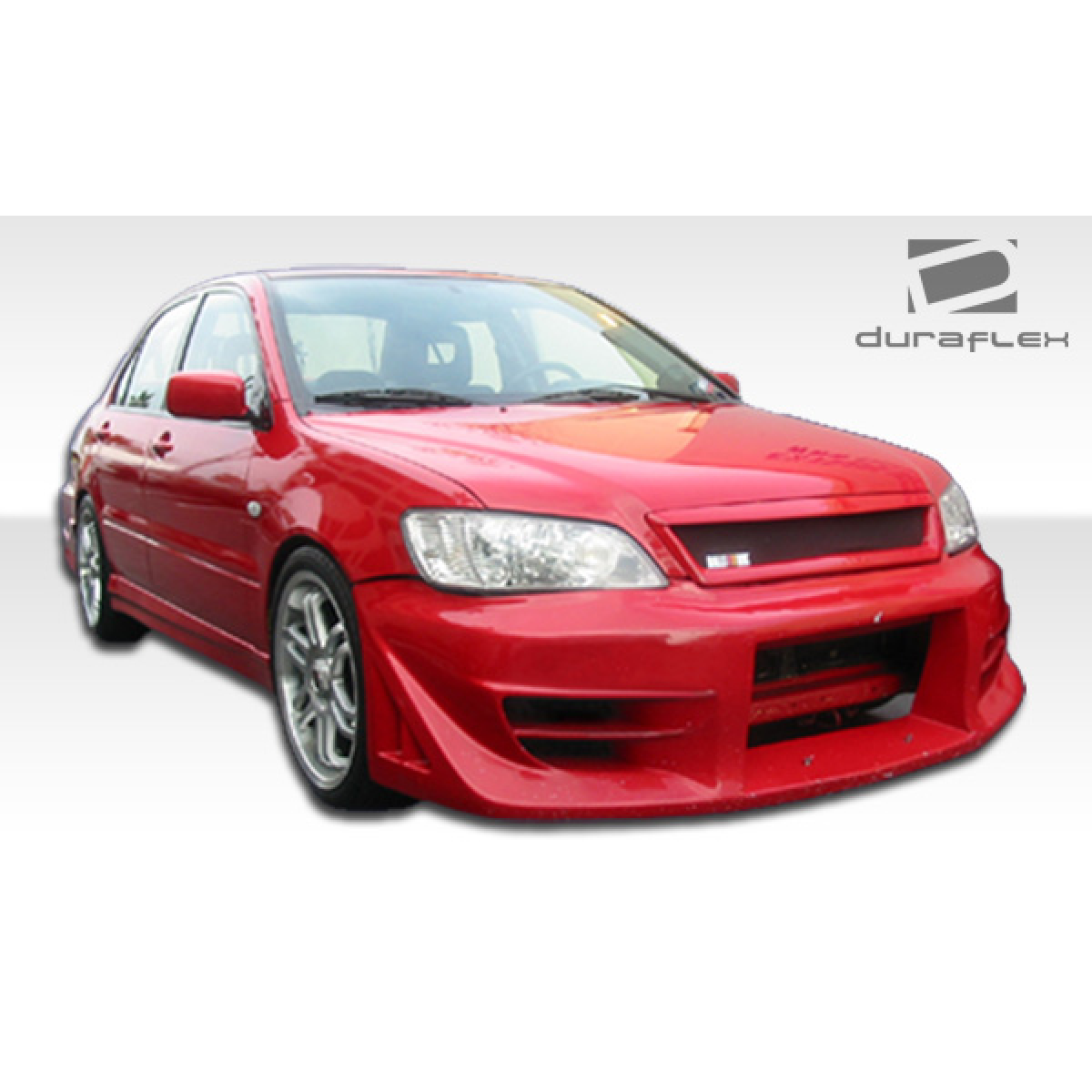 Modify your Mitsubishi Lancer 2002 with our Exterior/Complete Body Kits - Front angle showing side skirts and body kit