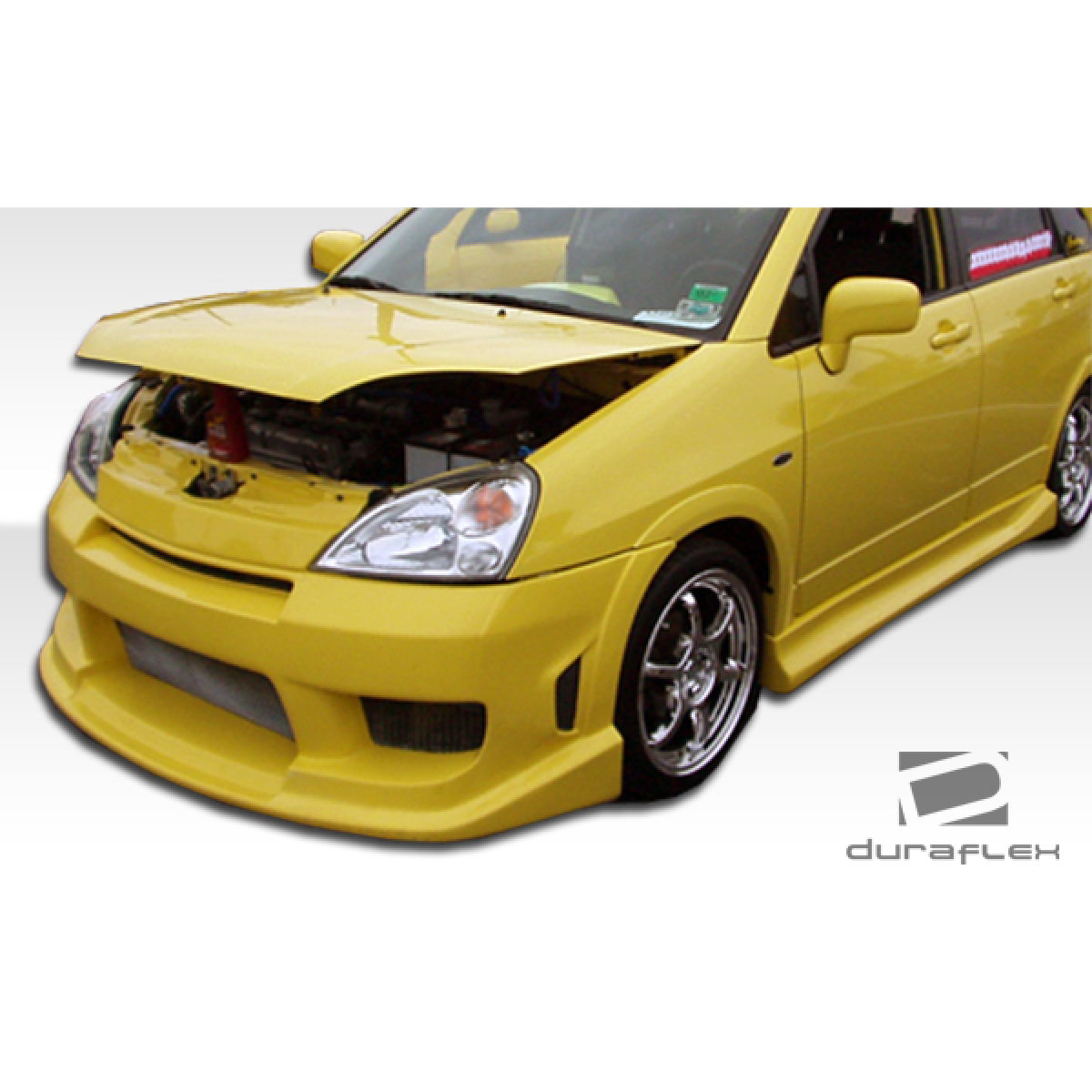 Modify your Suzuki Aerio 2002 with our Exterior/Front Bumpers or Lips - Front view of vehicle with open hood