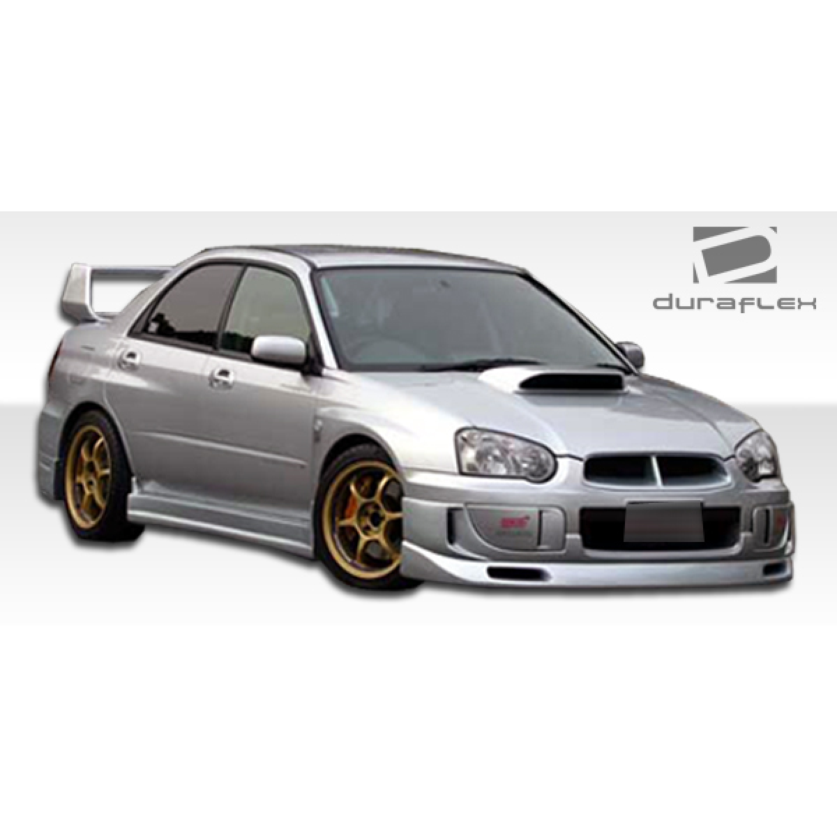 Modify your Subaru Impreza 2002 with our Exterior/Complete Body Kits - Angled view showcasing exterior side skirts design