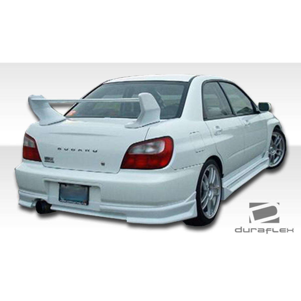 Modify your Subaru Impreza 2002 with our Exterior/Side Skirts - Rear three quarter view of car angle