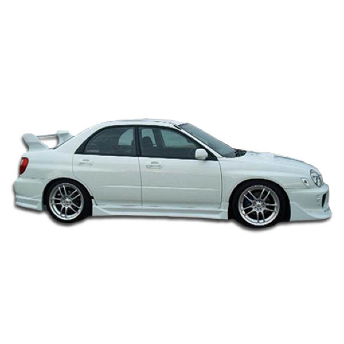 Modify your Subaru Impreza 2002 with our Exterior/Side Skirts - Side profile angle of vehicle showing full side skirts