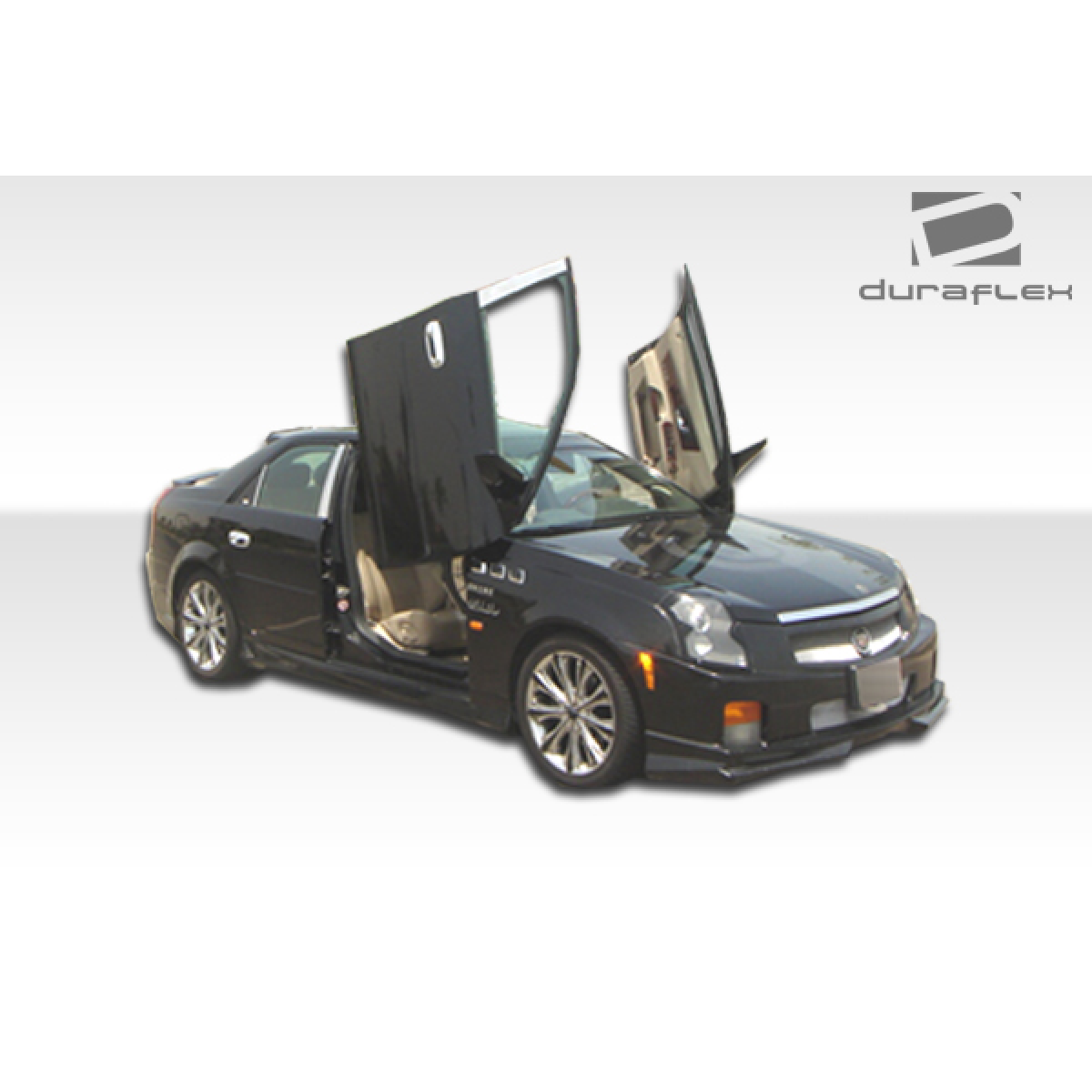 Modify your Cadillac CTS 2003 with our Exterior/Side Skirts - Image shows car doors oriented upwards