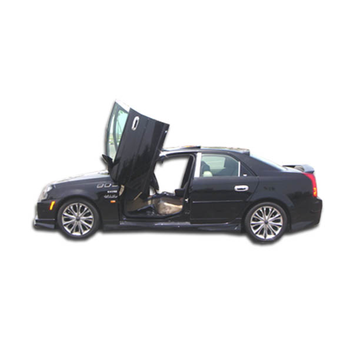 Modify your Cadillac CTS 2003 with our Exterior/Side Skirts - Lifted doors at approximately 90 degrees