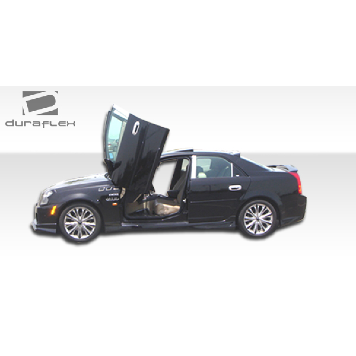 Modify your Cadillac CTS 2003 with our Exterior/Side Skirts - Side view with doors opening upward