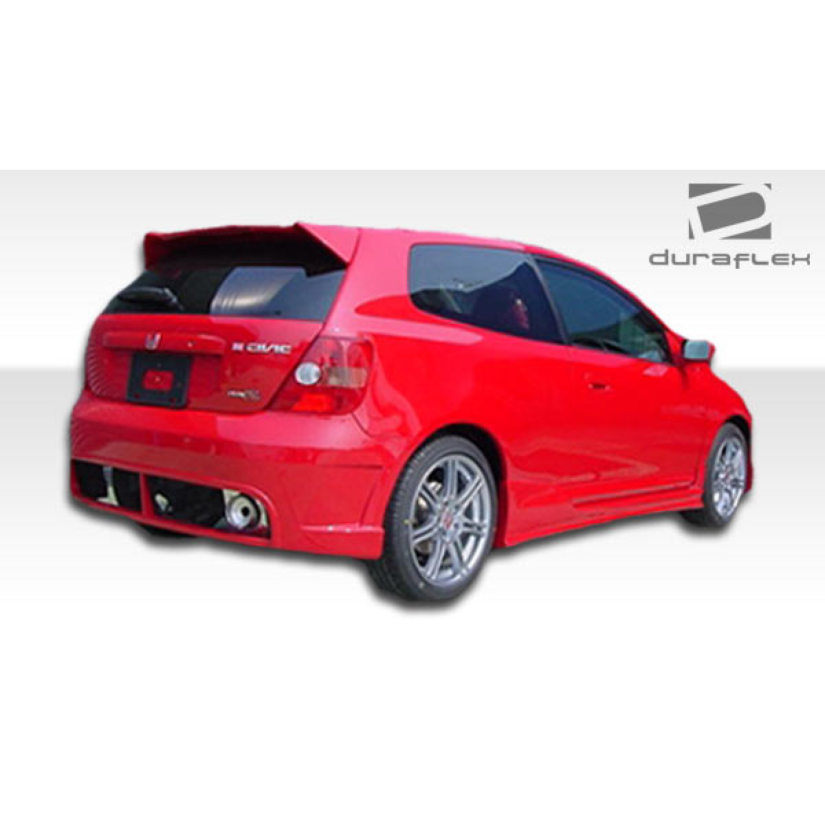 Modify your Honda Civic 2002 with our Exterior/Complete Body Kits - Rear angle view of the car from right side