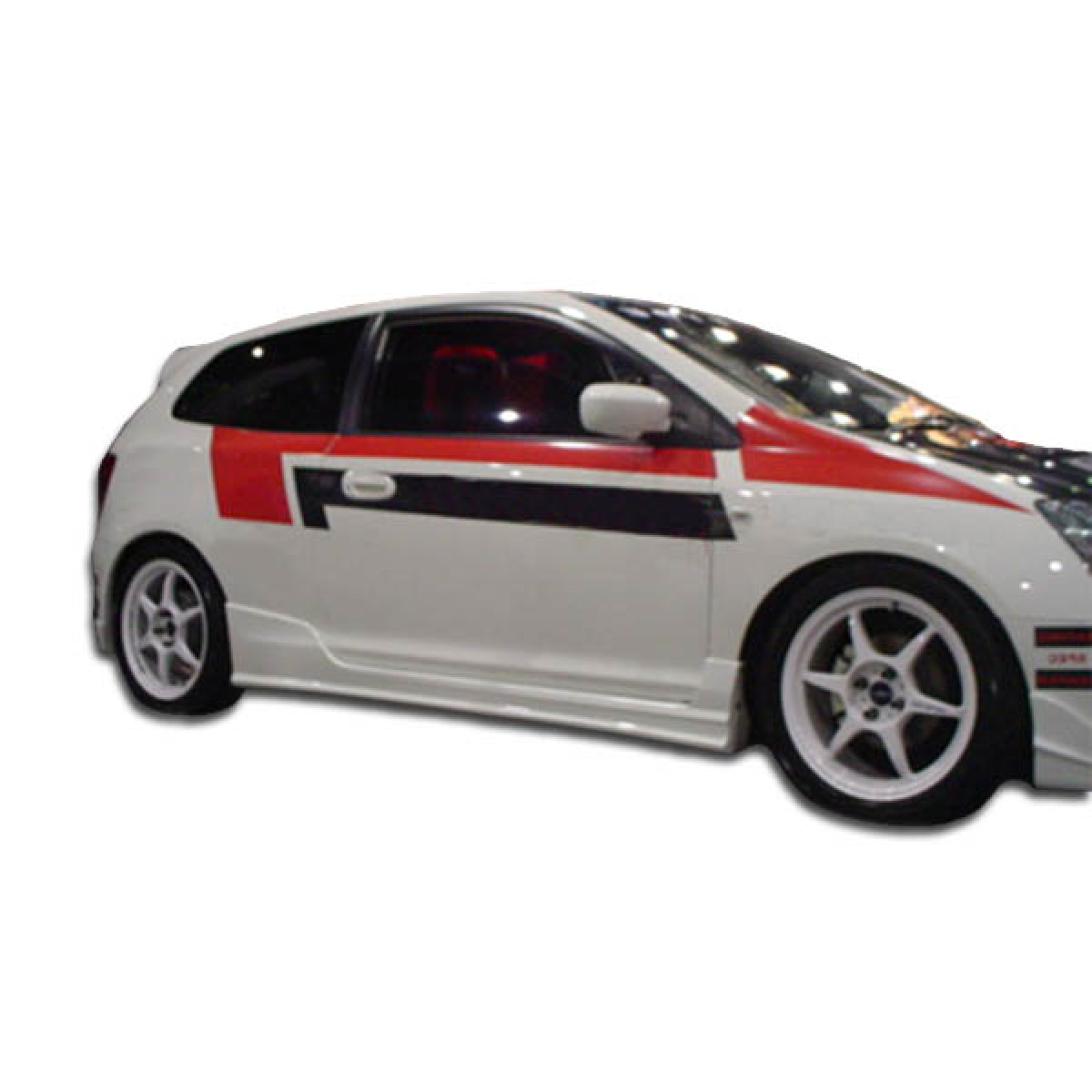 Modify your Honda Civic 2002 with our Exterior/Complete Body Kits - Side view angled from slightly above