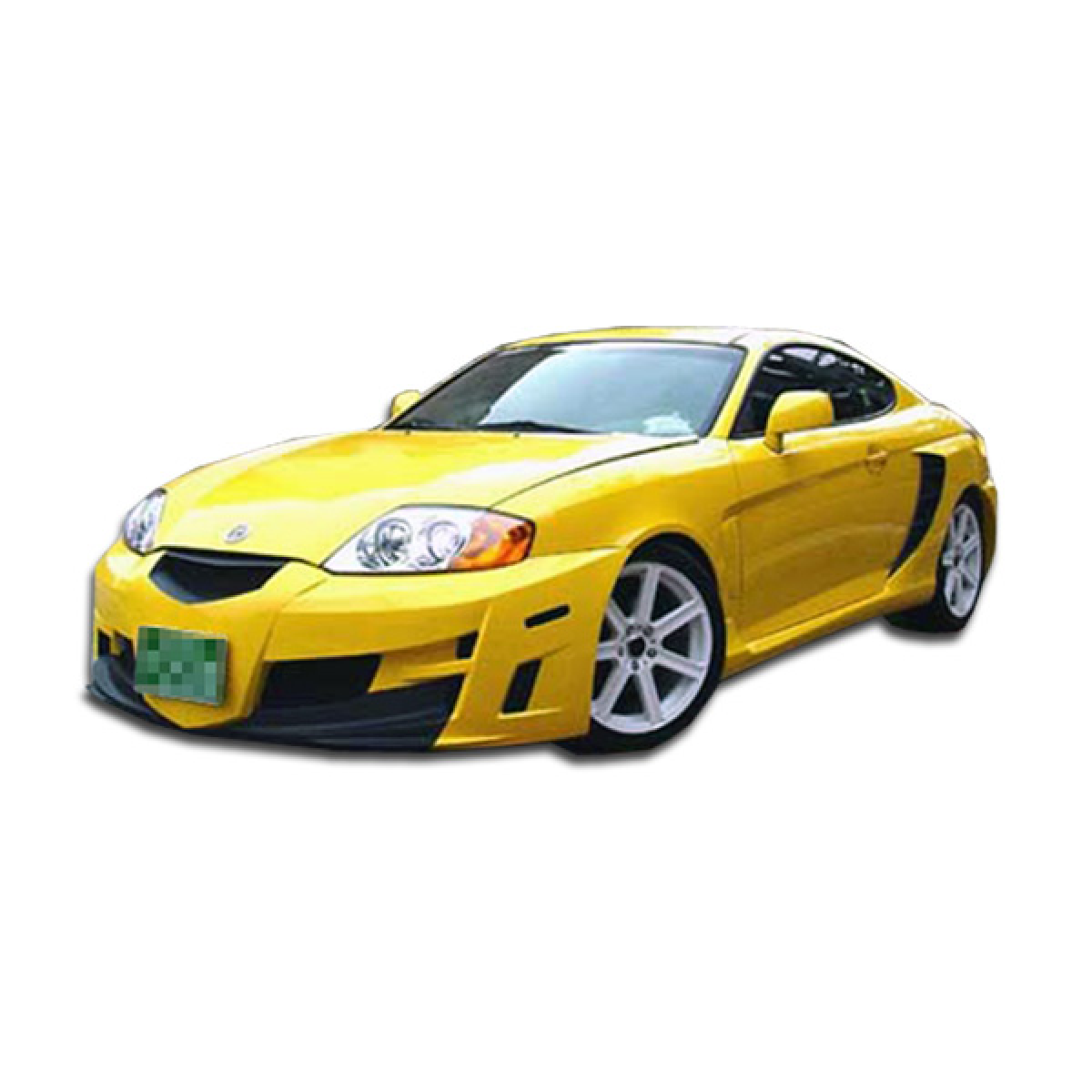 Modify your Hyundai Tiburon 2003 with our Exterior/Front Bumpers or Lips - Front view of the vehicle at a slight angle