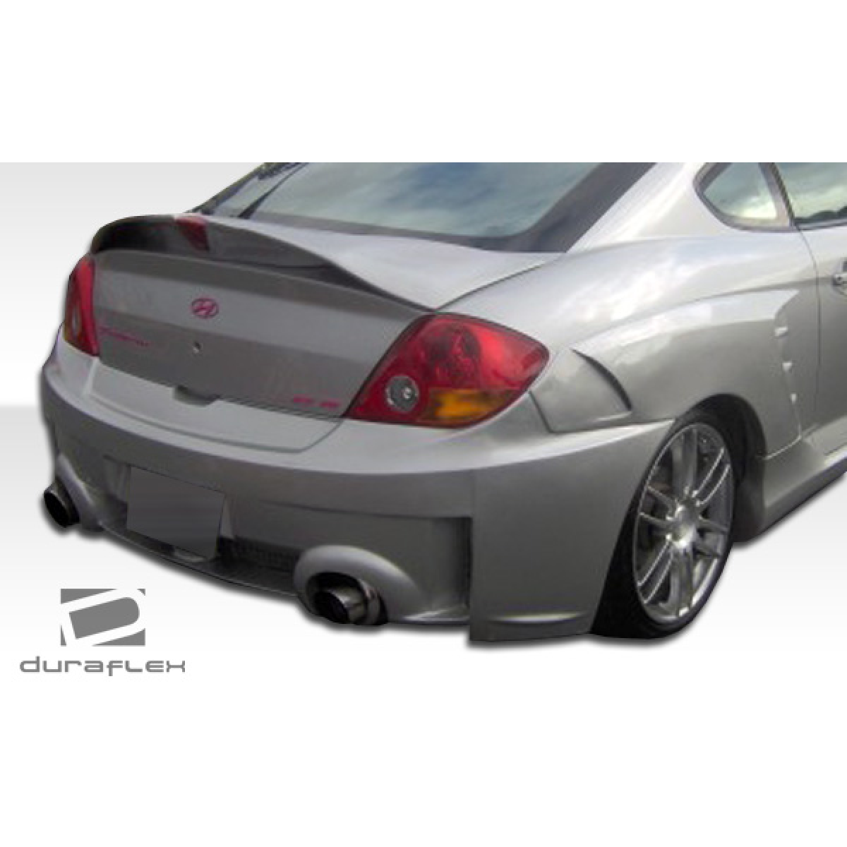 Modify your Hyundai Tiburon 2003 with our Exterior/Fenders - Rear angle showing fender flares on Tiburon