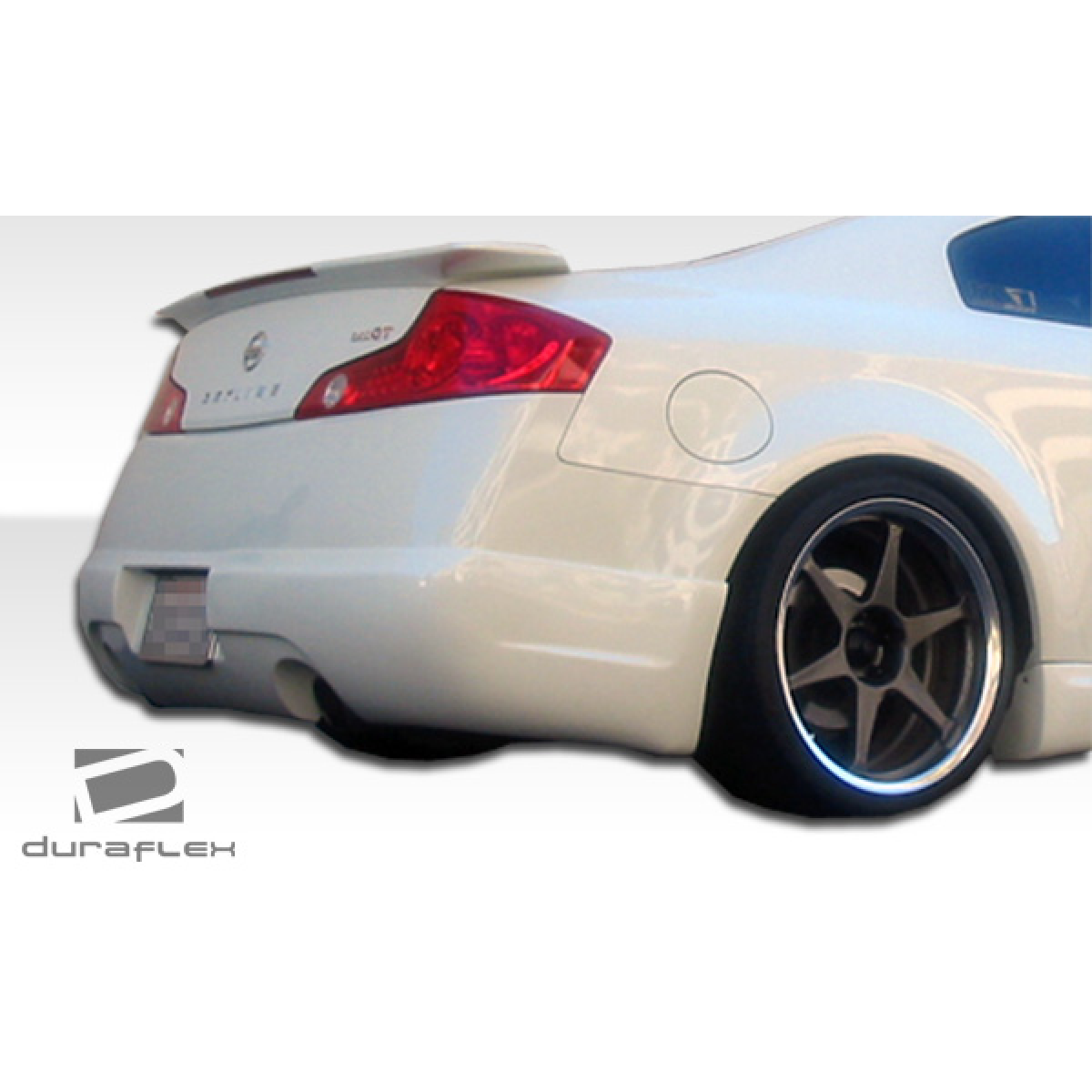 Modify your Infiniti G35 2003 with our Exterior/Rear Bumpers or Lips - Viewed from a low angle to the side rear