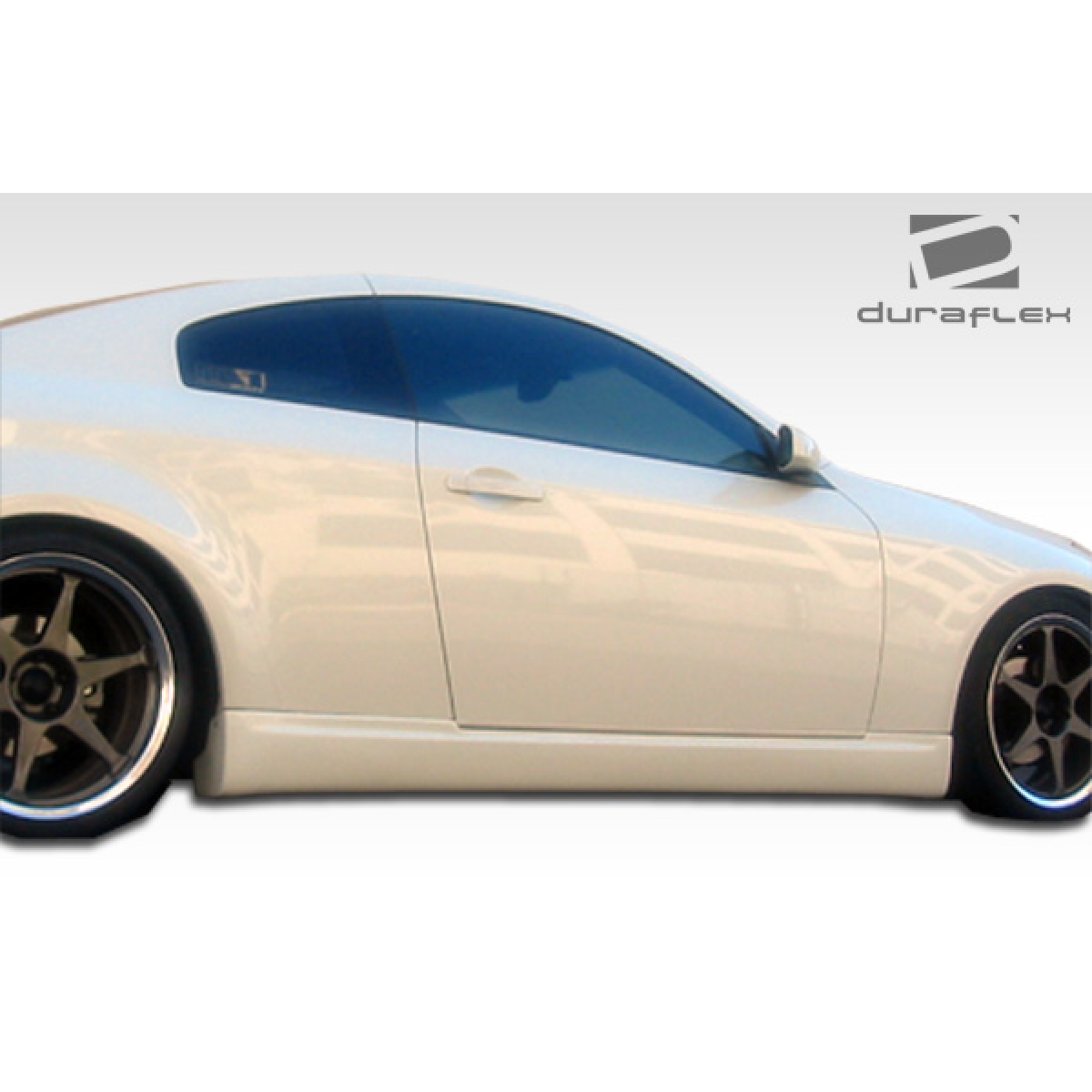 Modify your Infiniti G35 2003 with our Exterior/Side Skirts - Side view of the Infiniti G35 at a slight angle