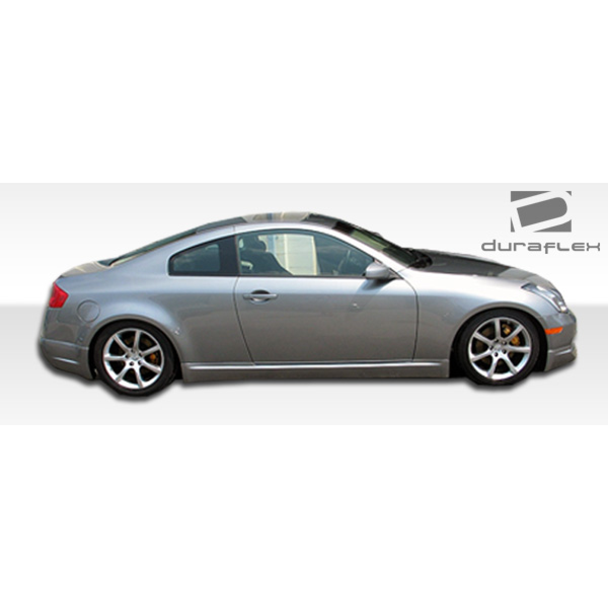 Modify your Infiniti G35 2003 with our Exterior/Side Skirts - Side view of the vehicle at a slight angle