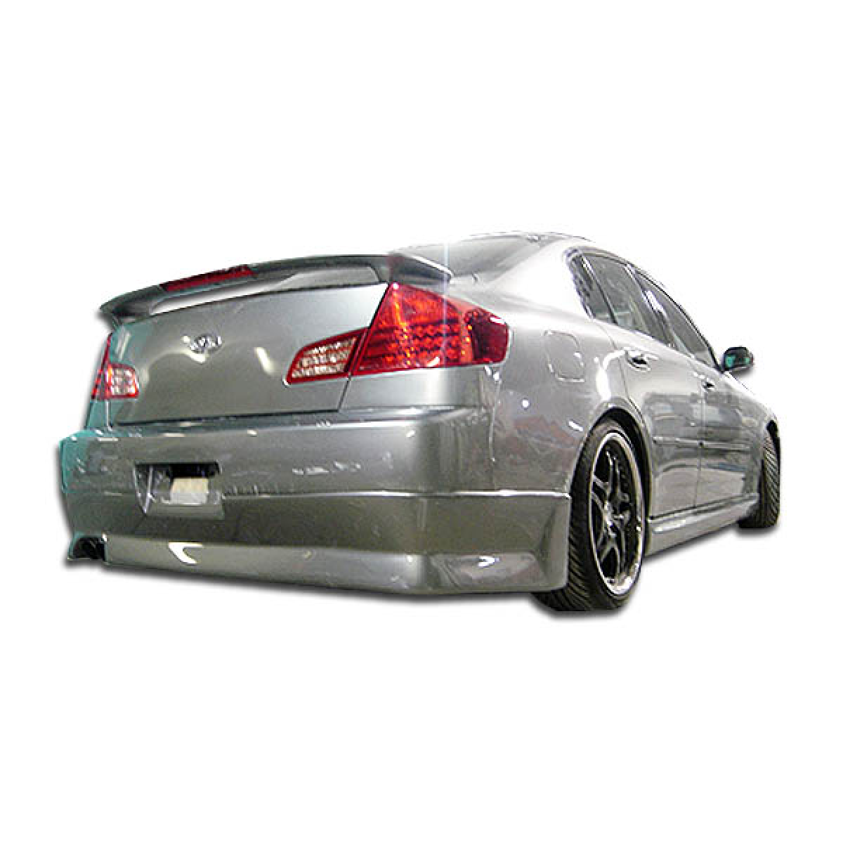 Modify your Infiniti G35 2003 with our Exterior/Complete Body Kits - The image shows the rear of the car at a low angle