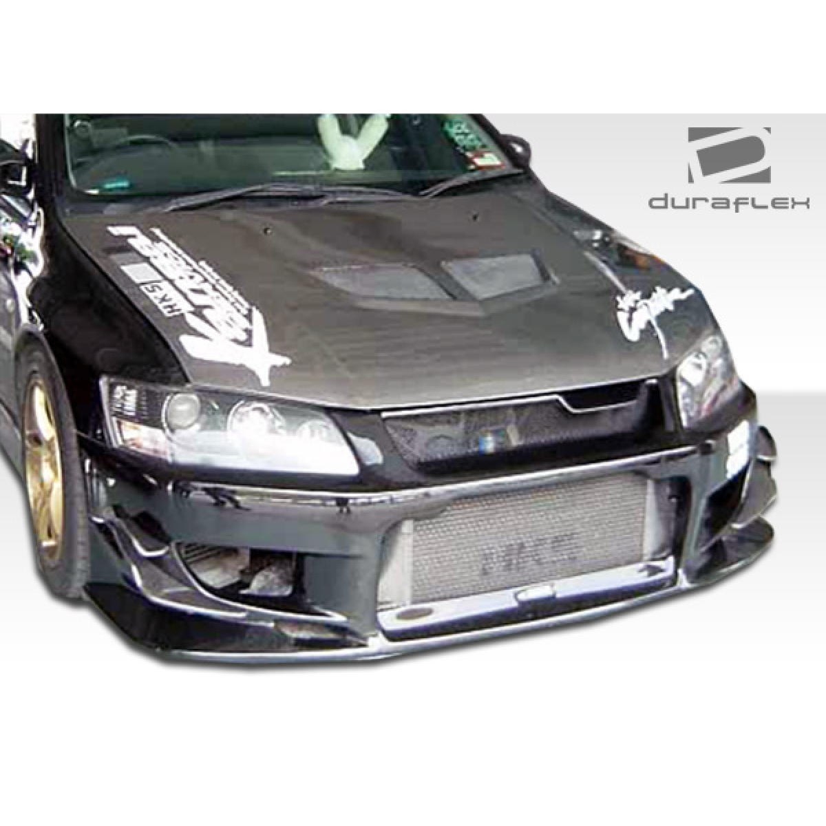 Modify your Mitsubishi Evolution 2003 with our Exterior/Front Bumpers or Lips - Front view slightly angled upward