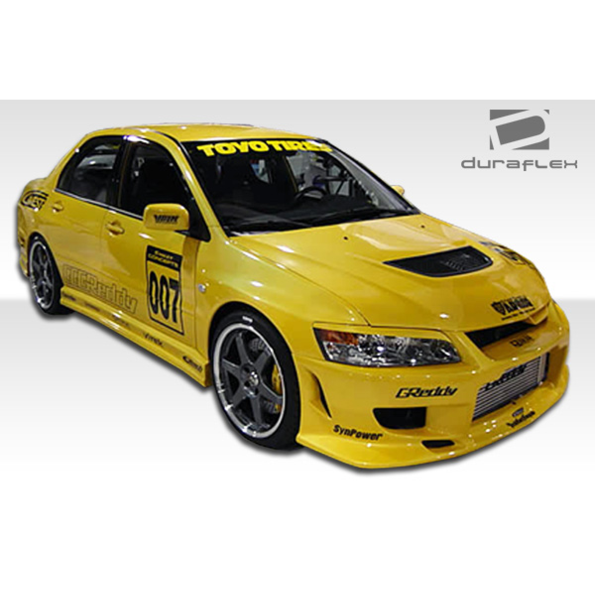 Modify your Mitsubishi Evolution 2003 with our Exterior/Front Bumpers or Lips - The vehicle is shown from a frontal three quarter angle