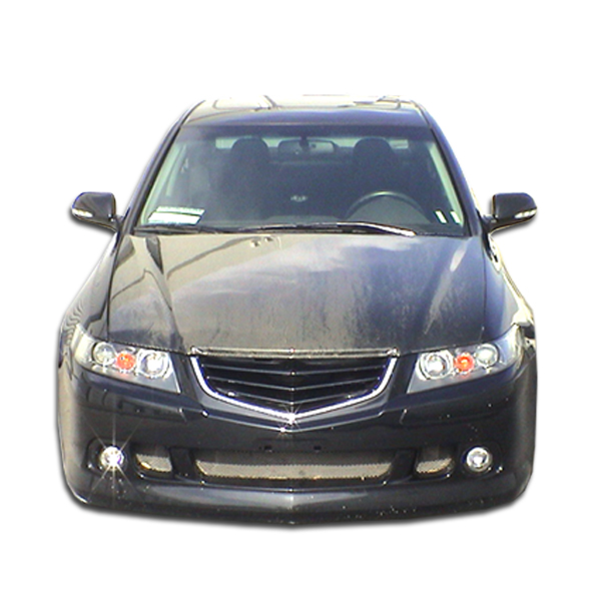 Modify your Acura TSX 2004 with our Exterior/Front Bumpers or Lips - Front view of a black Acura TSX