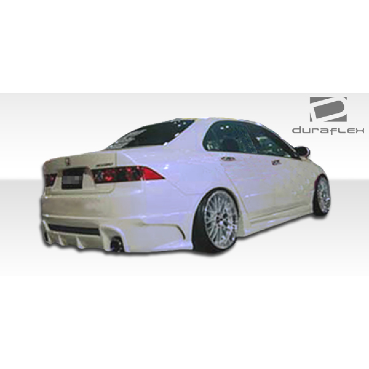 Modify your Acura TSX 2004 with our Exterior/Side Skirts - Rear angle showcasing side skirts on vehicle