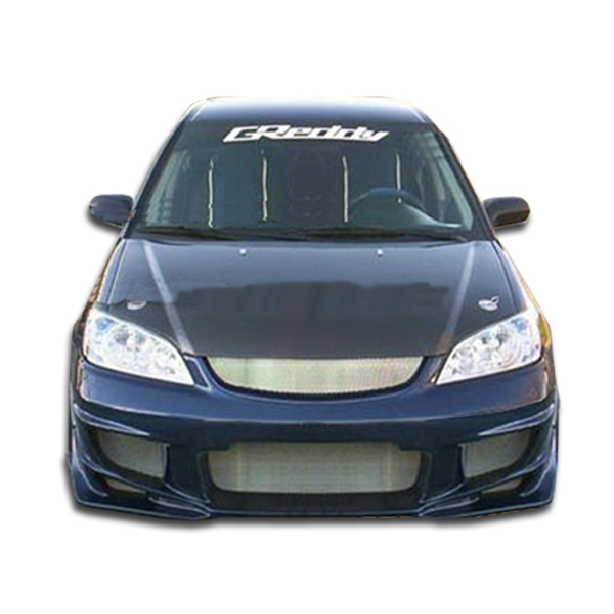 Modify your Honda Civic 2004 with our Exterior/Front Bumpers or Lips - Front view of vehicle at eye level angle