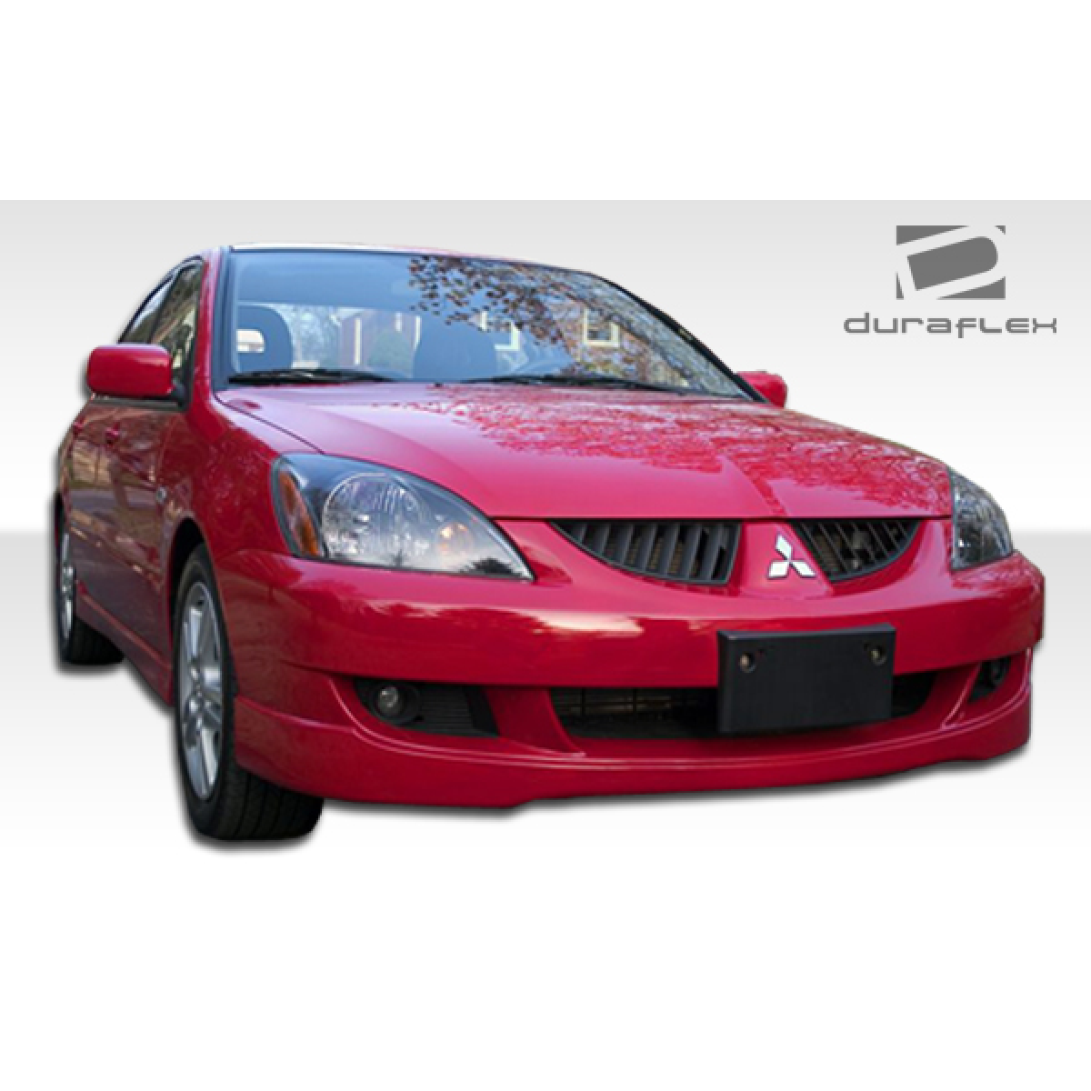 Modify your Mitsubishi Lancer 2004 with our Exterior/Front Bumpers or Lips - Front angle with focus on the bumper design