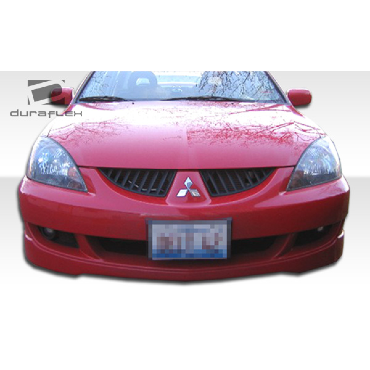 Modify your Mitsubishi Lancer 2004 with our Exterior/Front Bumpers or Lips - Front view of bumper design from low angle