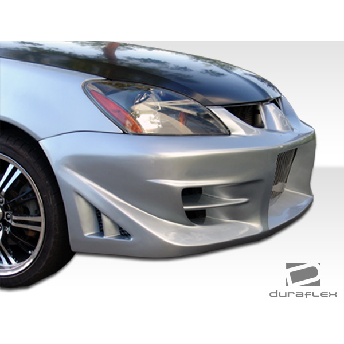 Modify your Mitsubishi Lancer 2004 with our Exterior/Front Bumpers or Lips - Front angle view of bumper part