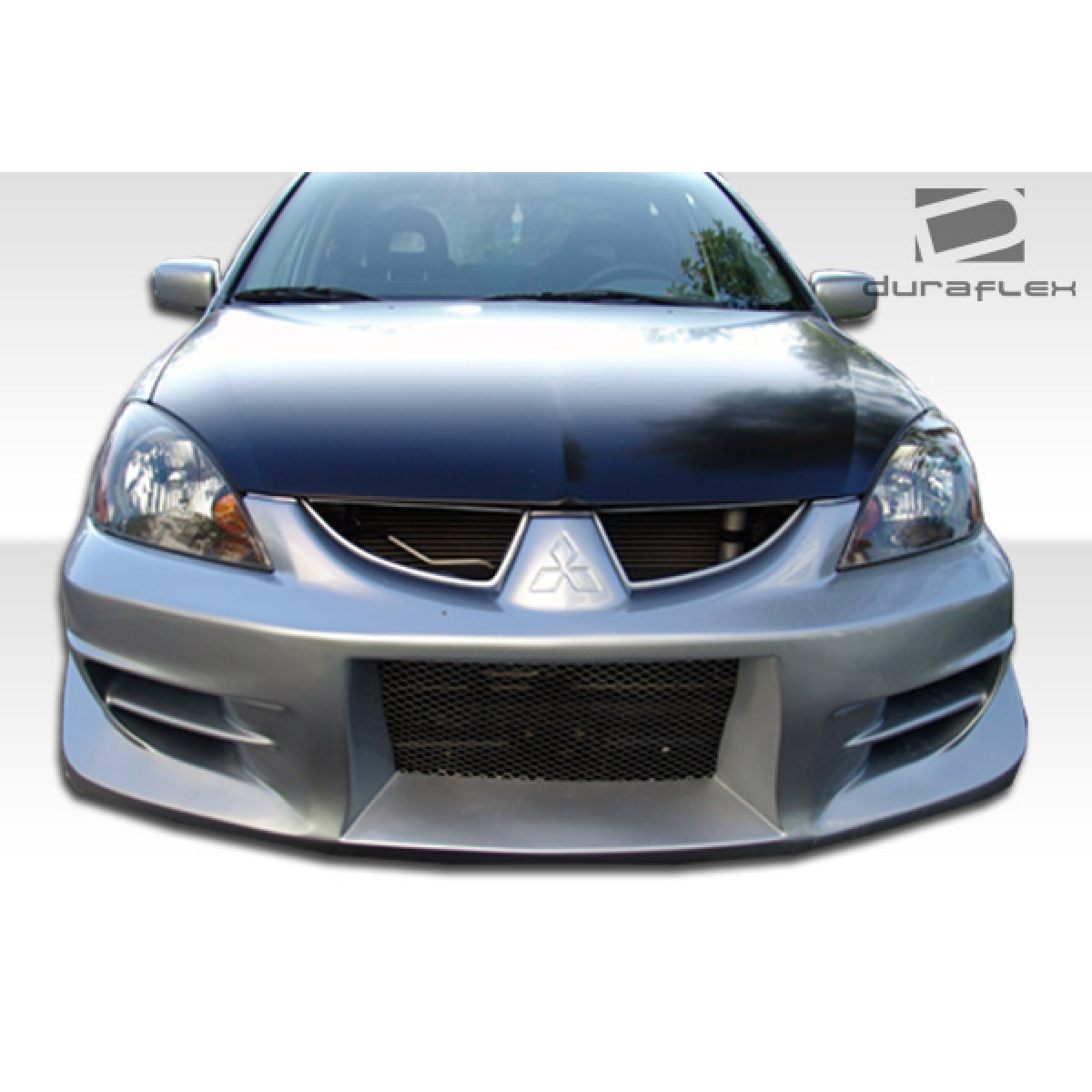 Modify your Mitsubishi Lancer 2004 with our Exterior/Front Bumpers or Lips - Front view of bumper at a straight angle