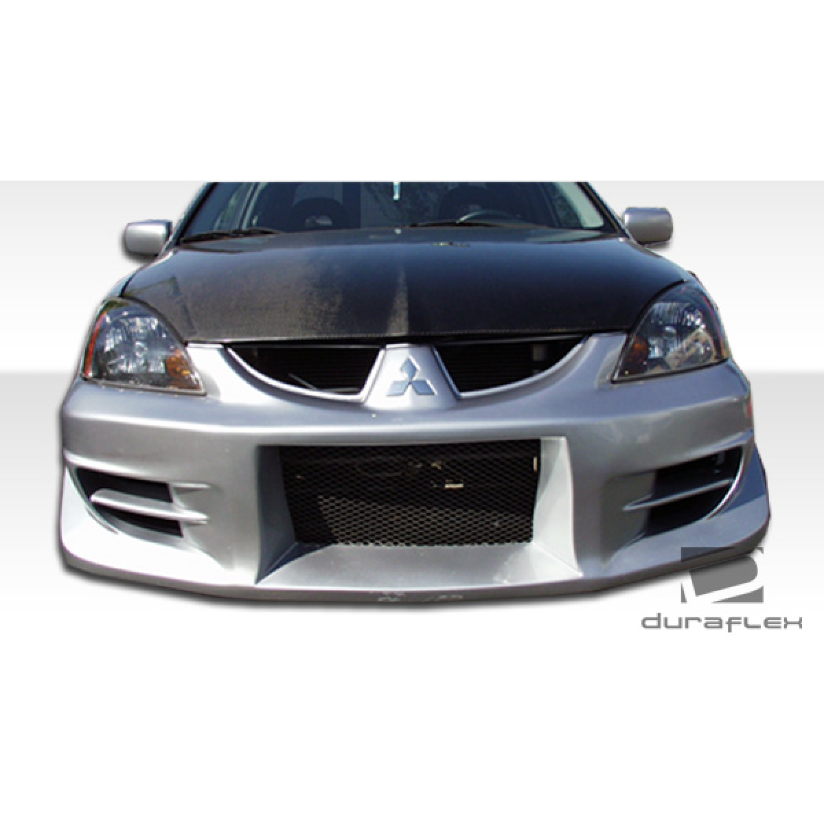 Modify your Mitsubishi Lancer 2004 with our Exterior/Front Bumpers or Lips - Front view of bumper at eye level angle