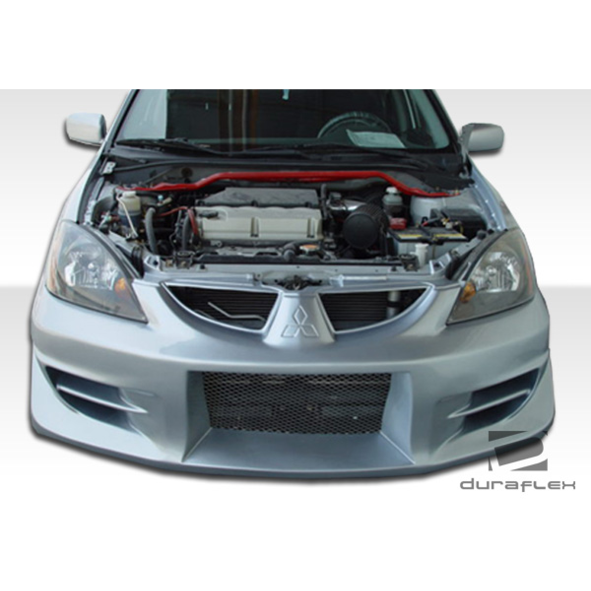 Modify your Mitsubishi Lancer 2004 with our Exterior/Front Bumpers or Lips - Front view of car showing custom bumper design