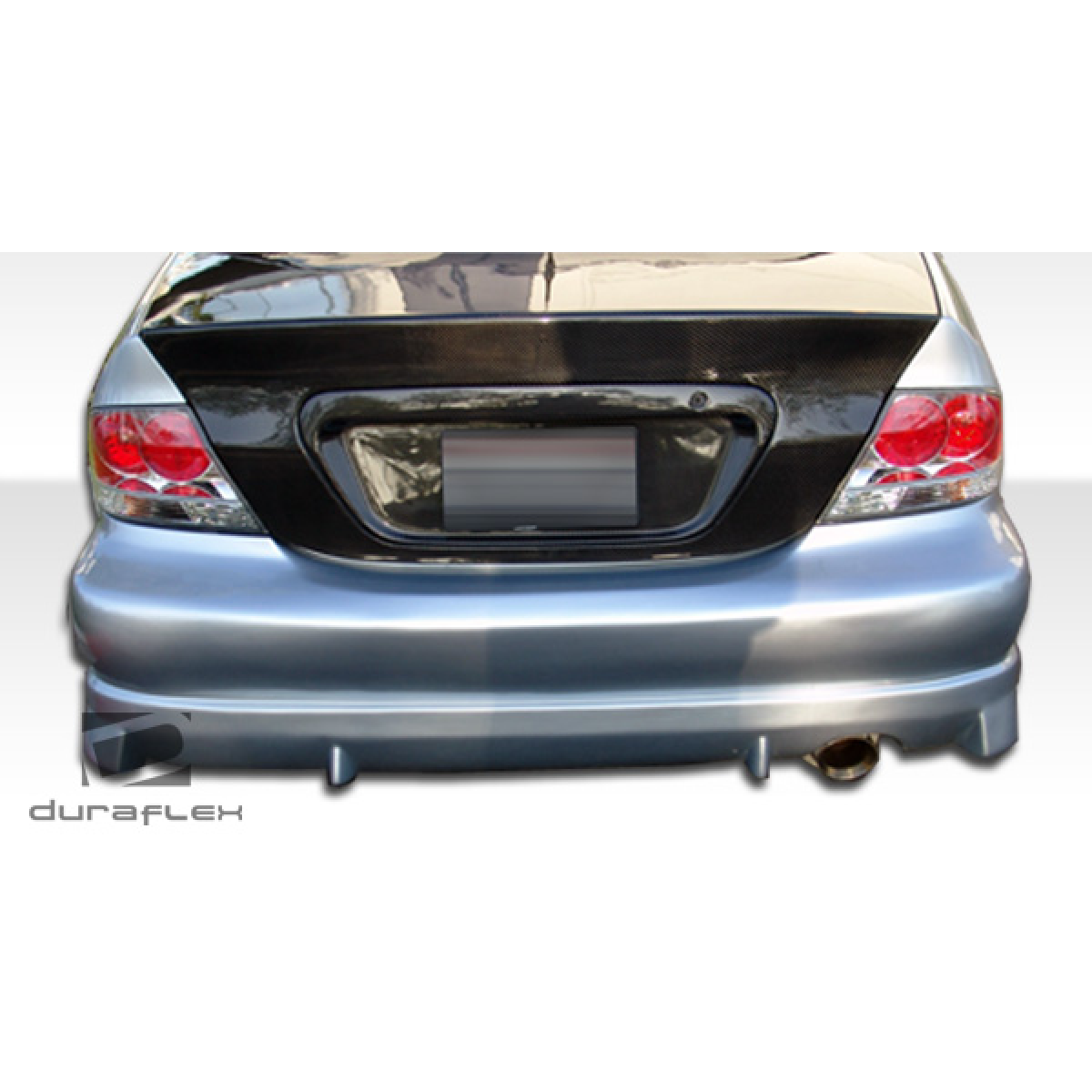 Modify your Mitsubishi Lancer 2004 with our Exterior/Complete Body Kits - Rear angle view of the vehicle's bumper part