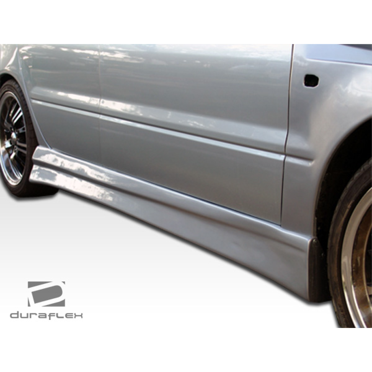 Modify your Mitsubishi Lancer 2004 with our Exterior/Complete Body Kits - Side view showing the rocker panel part angle