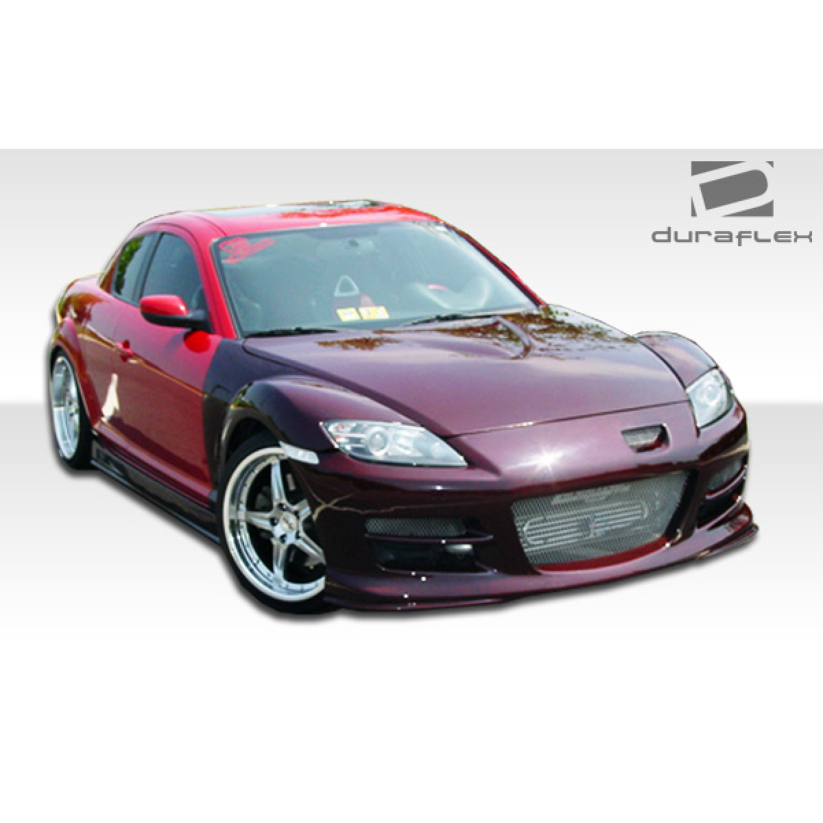 Modify your Mazda RX-8 2004 with our Exterior/Front Bumpers - Front angle of vehicle showcasing bumper design