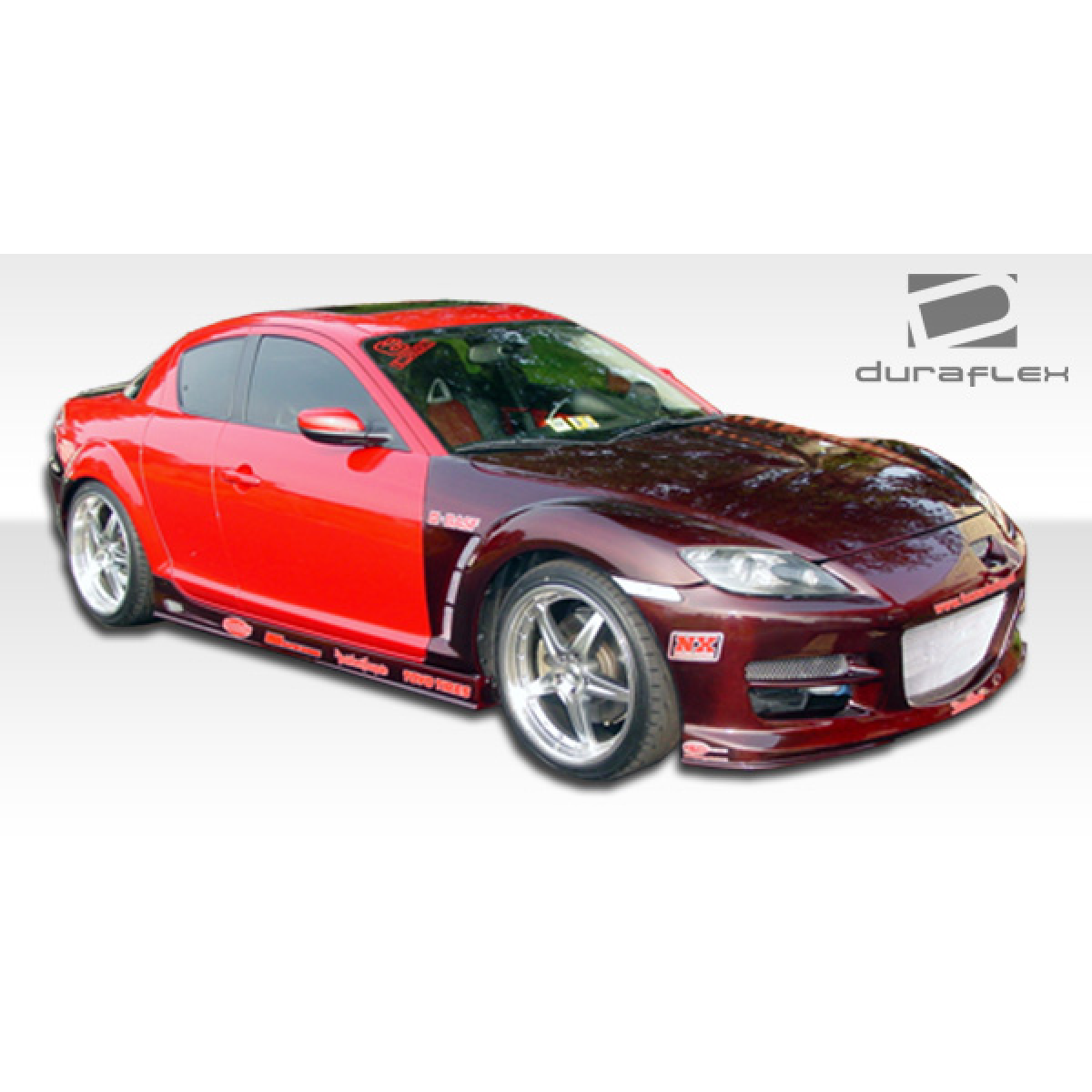 Modify your Mazda RX-8 2004 with our Exterior/Front Bumpers - Front side angle view of the vehicle