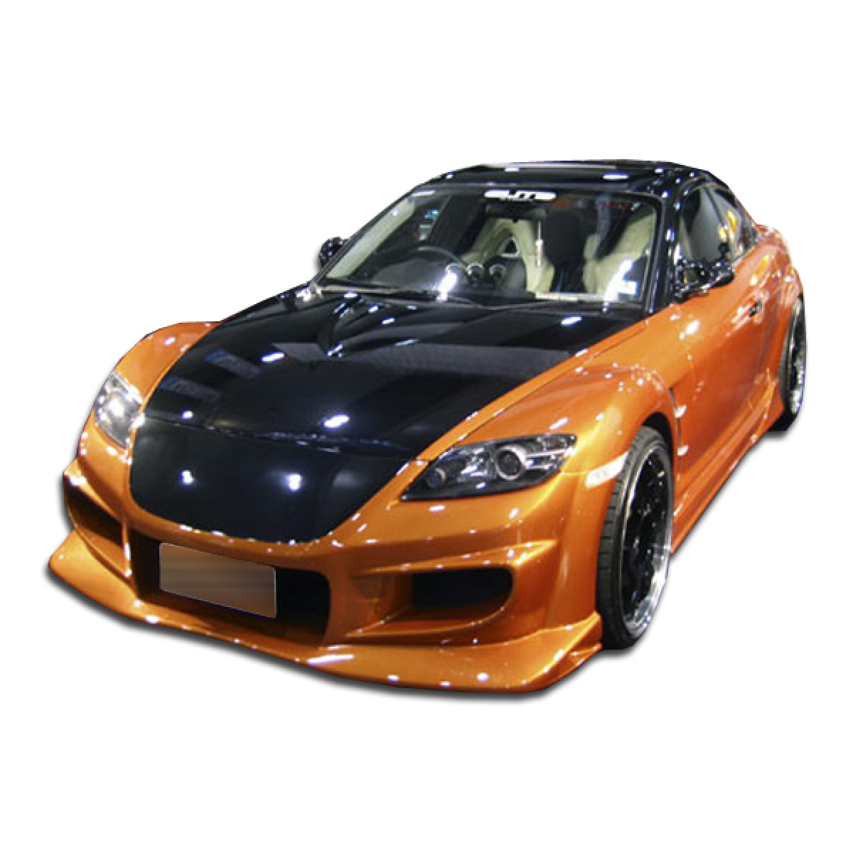 Modify your Mazda RX-8 2004 with our Exterior/Front Bumpers or Lips - Front angle view of Mazda RX-8 showcasing bumper