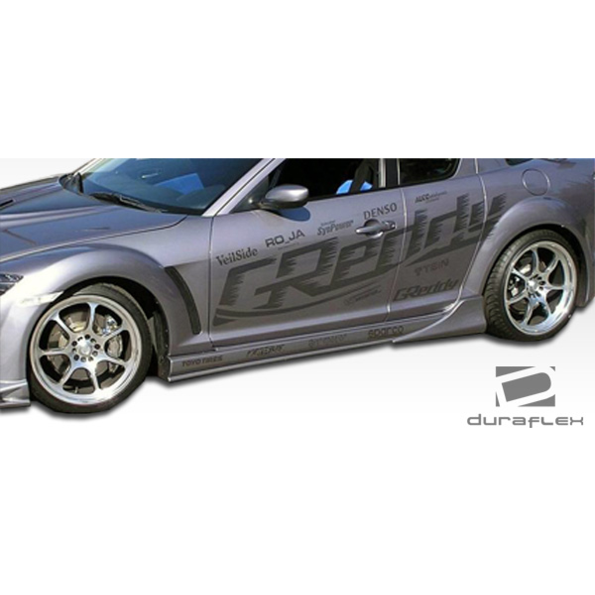 Modify your Mazda RX-8 2004 with our Exterior/Complete Body Kits - Image shows side view of Mazda RX-8 at angle