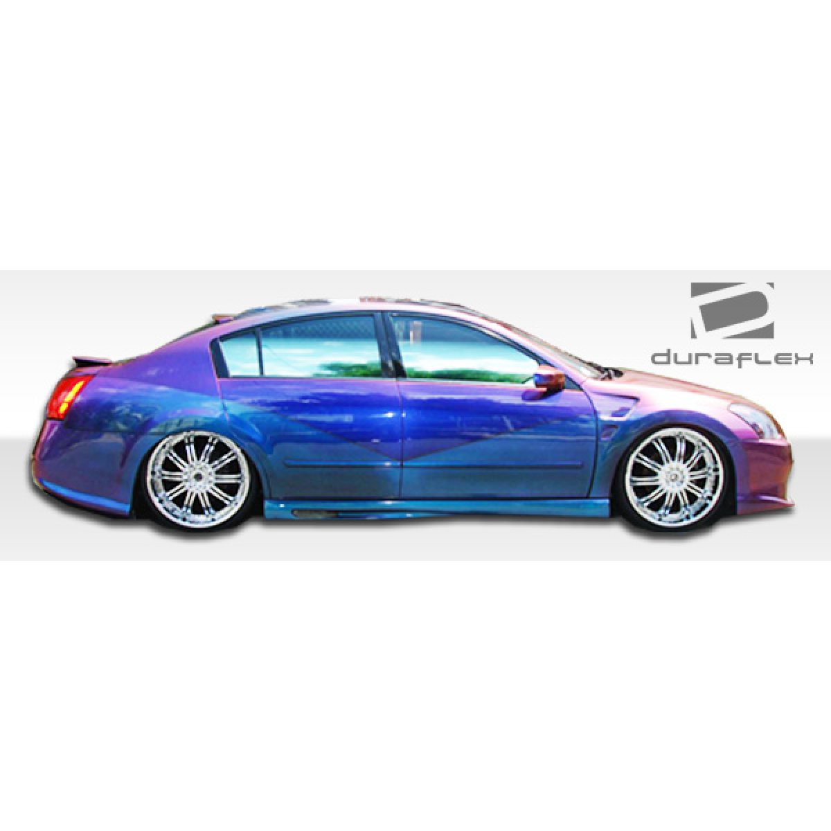 Modify your Nissan Maxima 2004 with our Exterior/Side Skirts - Side profile of the vehicle at a slight angle