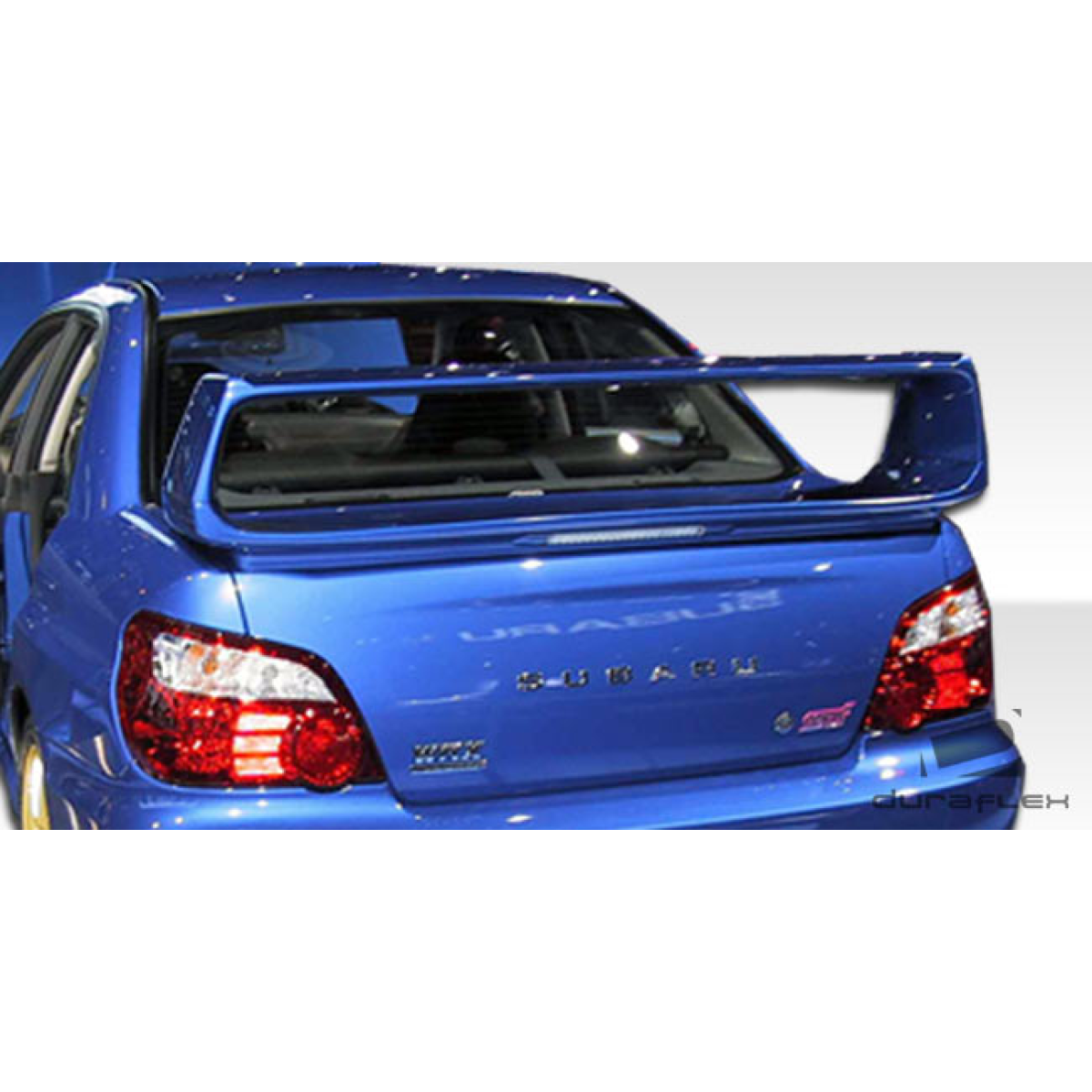 Modify your Subaru Impreza 2002 with our Exterior/Wings - Rear view angle of Subaru Impreza with wing