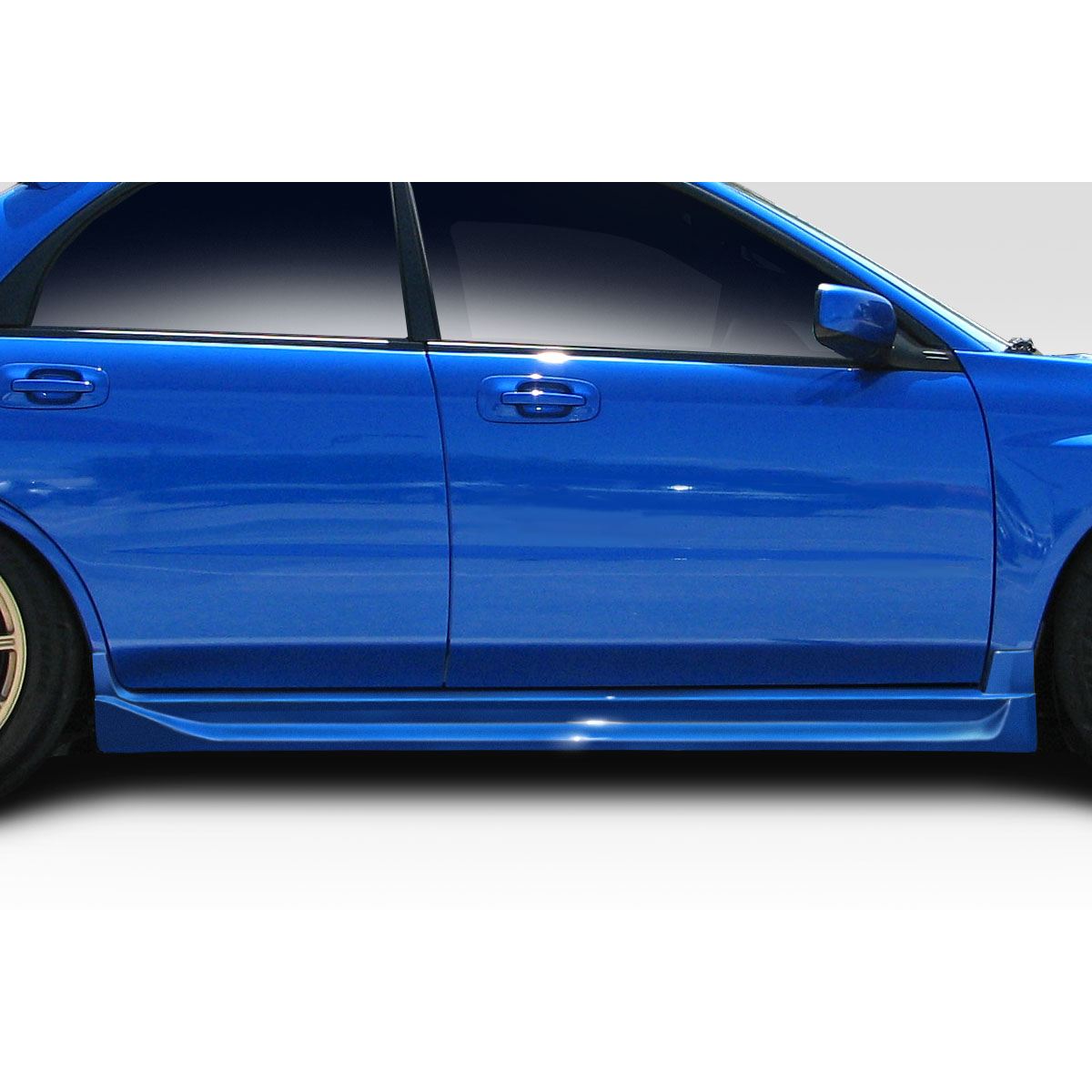 Modify your Subaru Impreza 2002 with our Exterior/Side Skirts - Side view angle of vehicle with side skirts