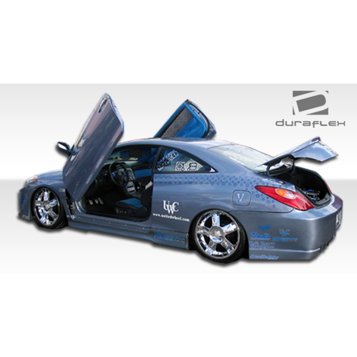 Modify your Toyota Solara 2004 with our Exterior/Rear Bumpers or Lips - Showing rear view with opened doors and trunk