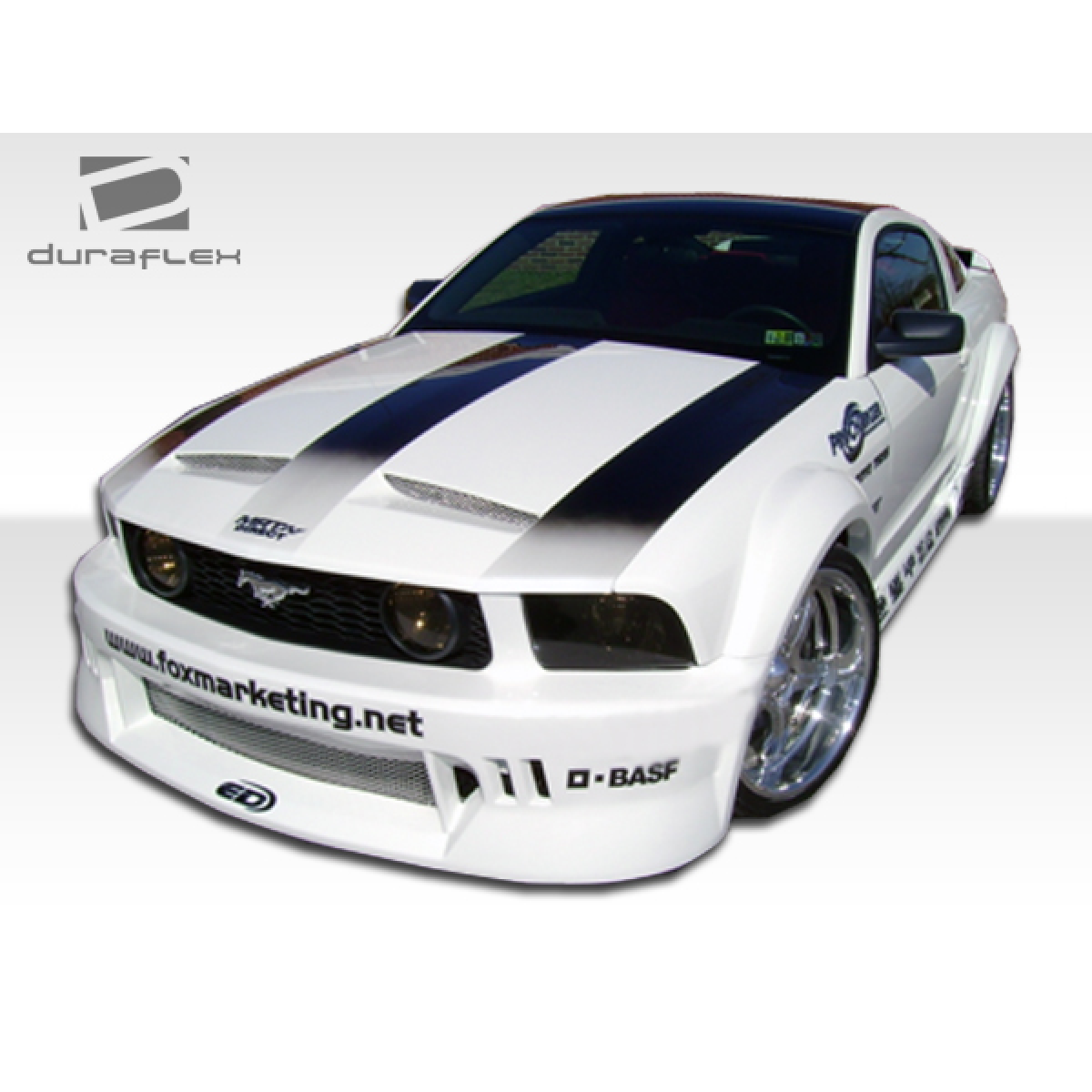 Modify your Ford Mustang 2005 with our Exterior/Front Bumpers or Lips - Front angle view of the modified bumper