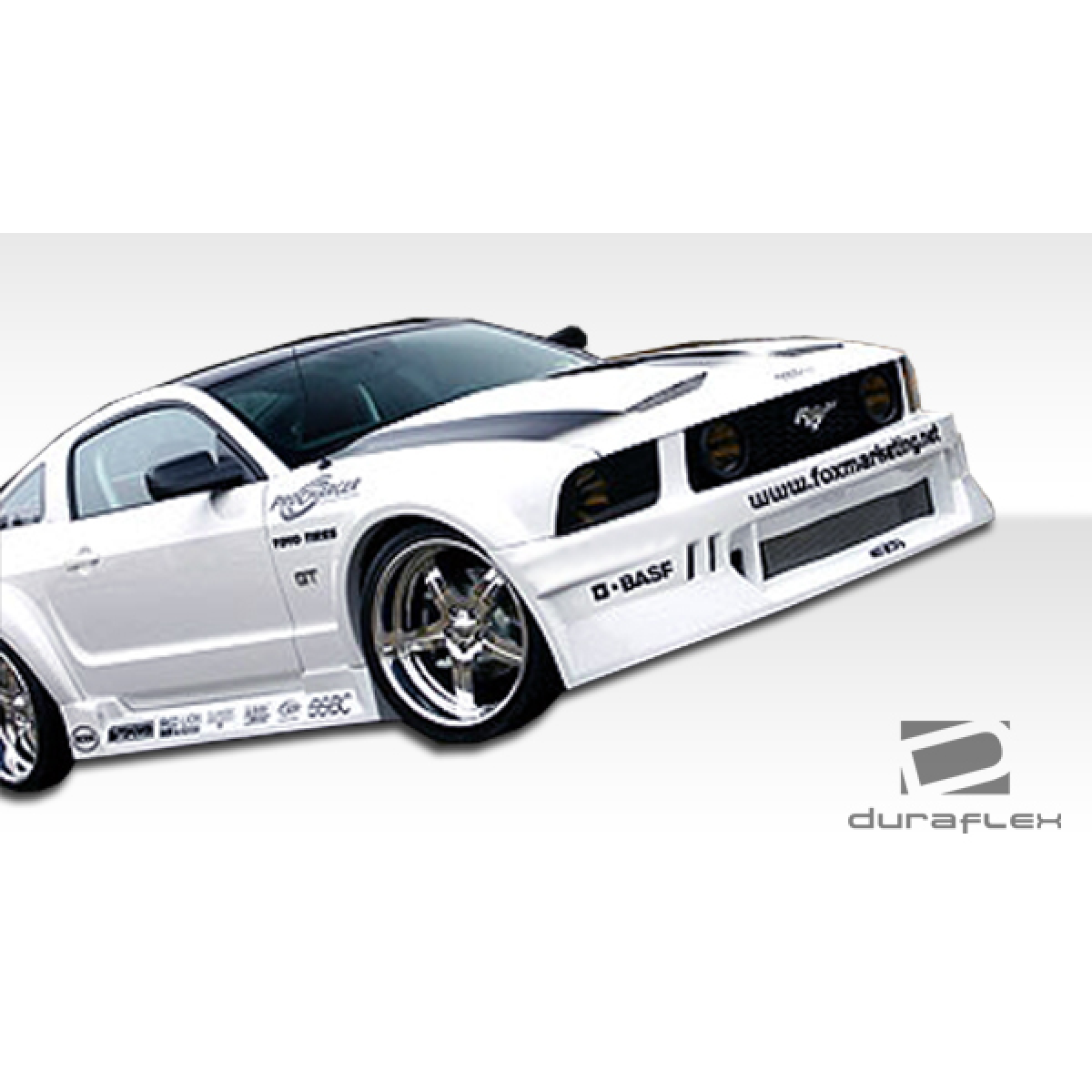 Modify your Ford Mustang 2005 with our Exterior/Front Bumpers or Lips - Front angled view of customized Mustang part