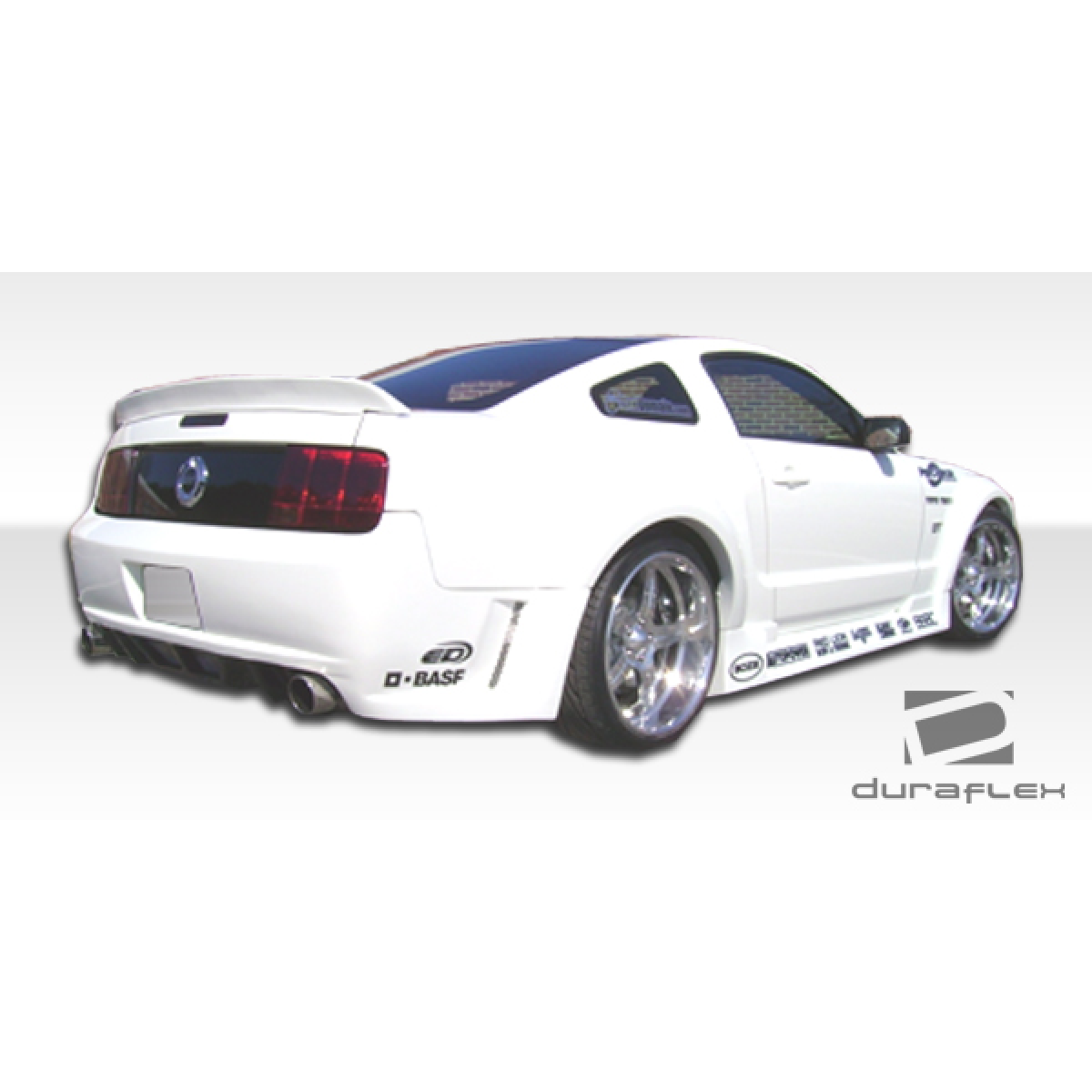 Modify your Ford Mustang 2005 with our Exterior/Rear Bumpers or Lips - Viewed from a rear three quarter angle