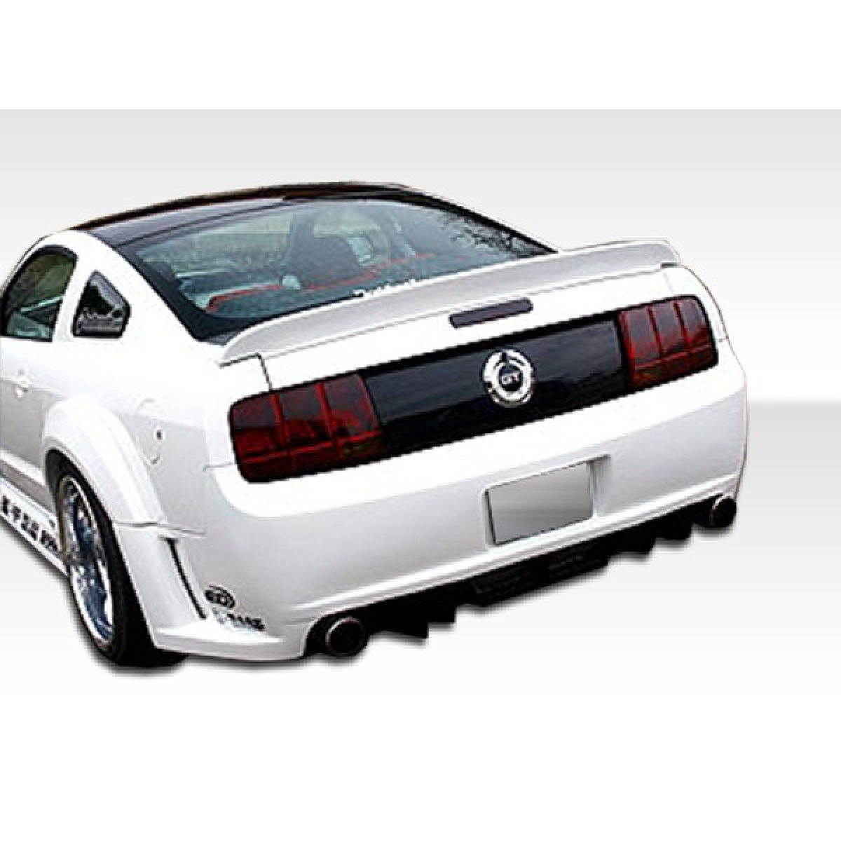 Modify your Ford Mustang 2005 with our Exterior/Fenders - Rear angle view of the vehicle showing fender flares